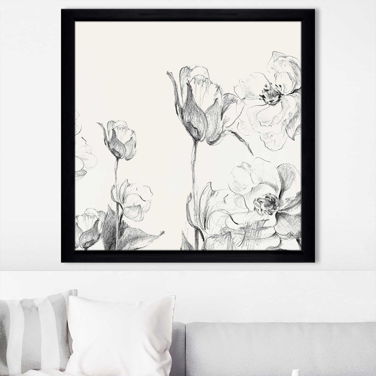 Amaryllis Field Square II Floral Art Print on Acrylic - Modern Home Decor for Living Room, Bedroom & Office Wall