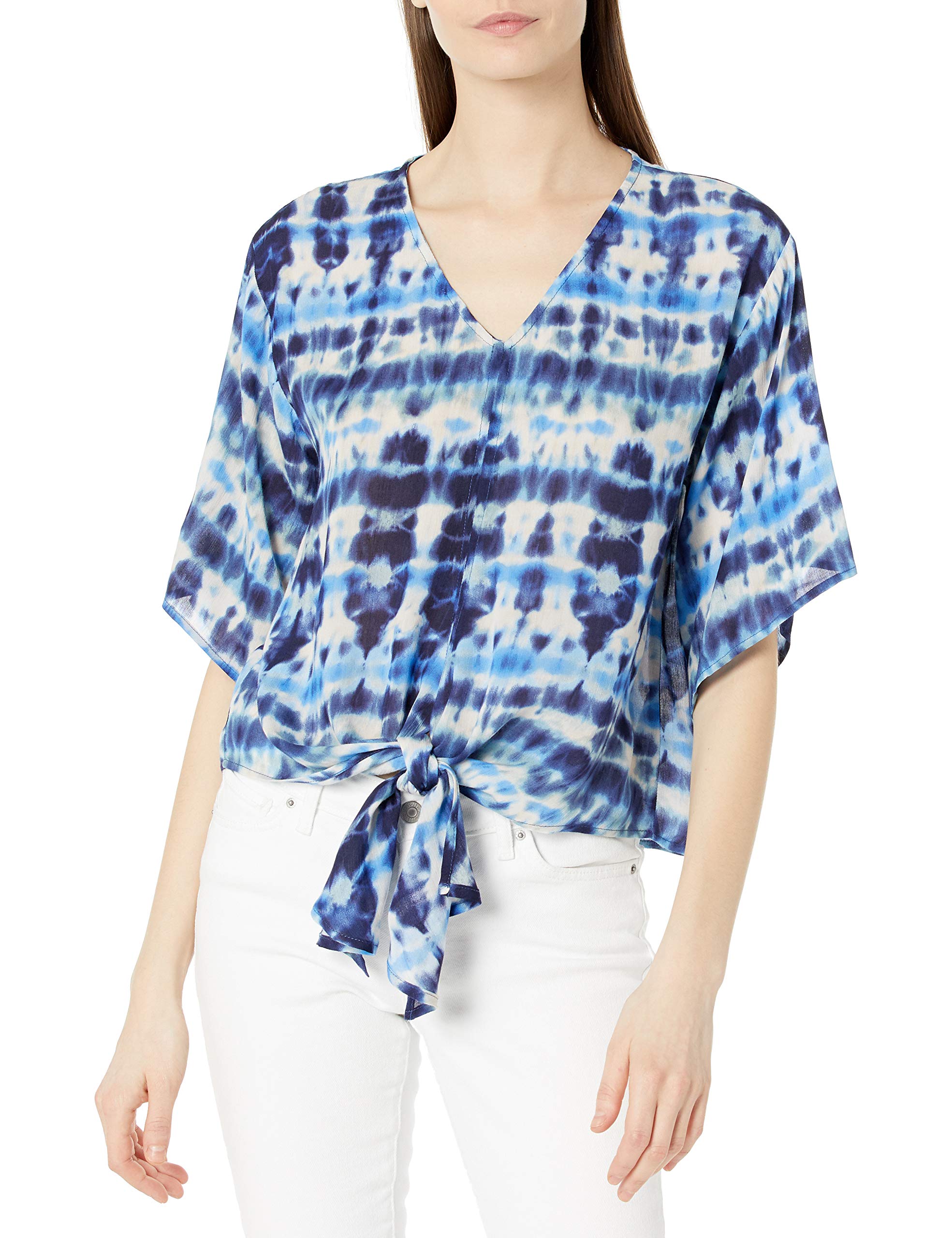 Karen Kane Women's Tie-Front Blouse | Flowy Casual & Work Tops | Perfect for Office, Date Night & Spring Outfits