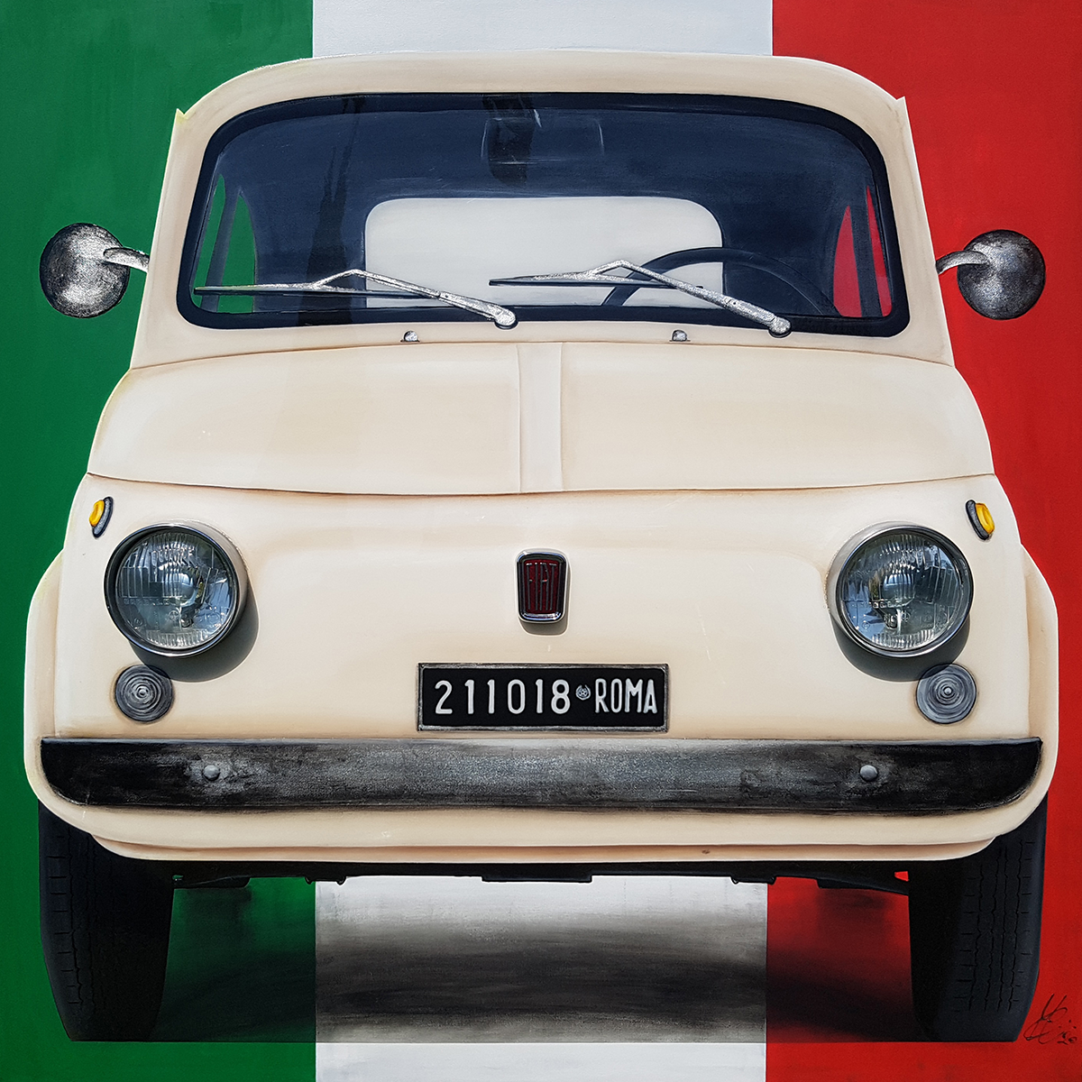 Fiat 500 Italy Flag Car Accessories - Italian Themed Decals & Stickers for Fiat 500 - Perfect for Car Enthusiasts & Italian Pride Lovers - Great for Car Shows, Italian Festivals & Personalizing Your Vehicle