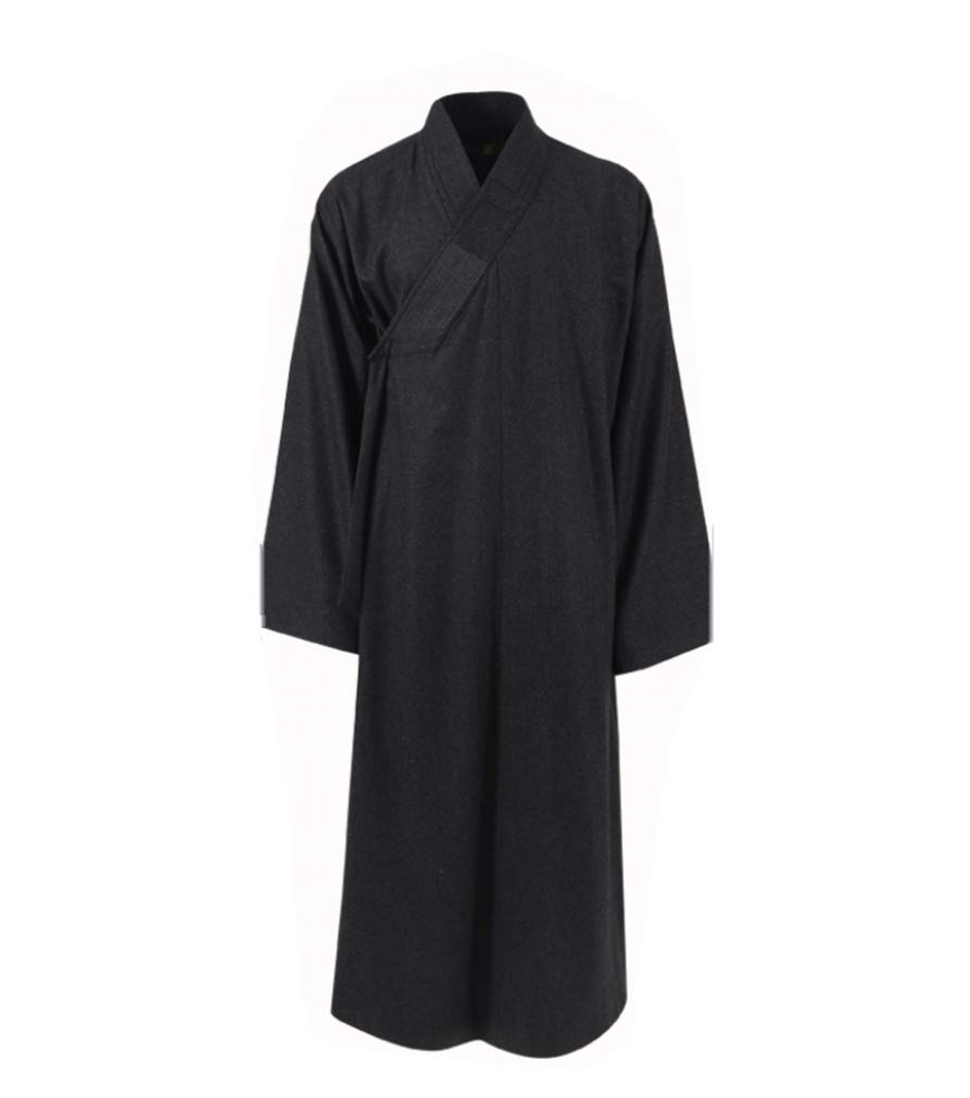 ZanYing Medieval Wool Robe for Men - Buddhist Monk Kung Fu Gown with Warm Winter Lining | Perfect for Martial Arts Training, Cosplay, and Cold Weather Wear