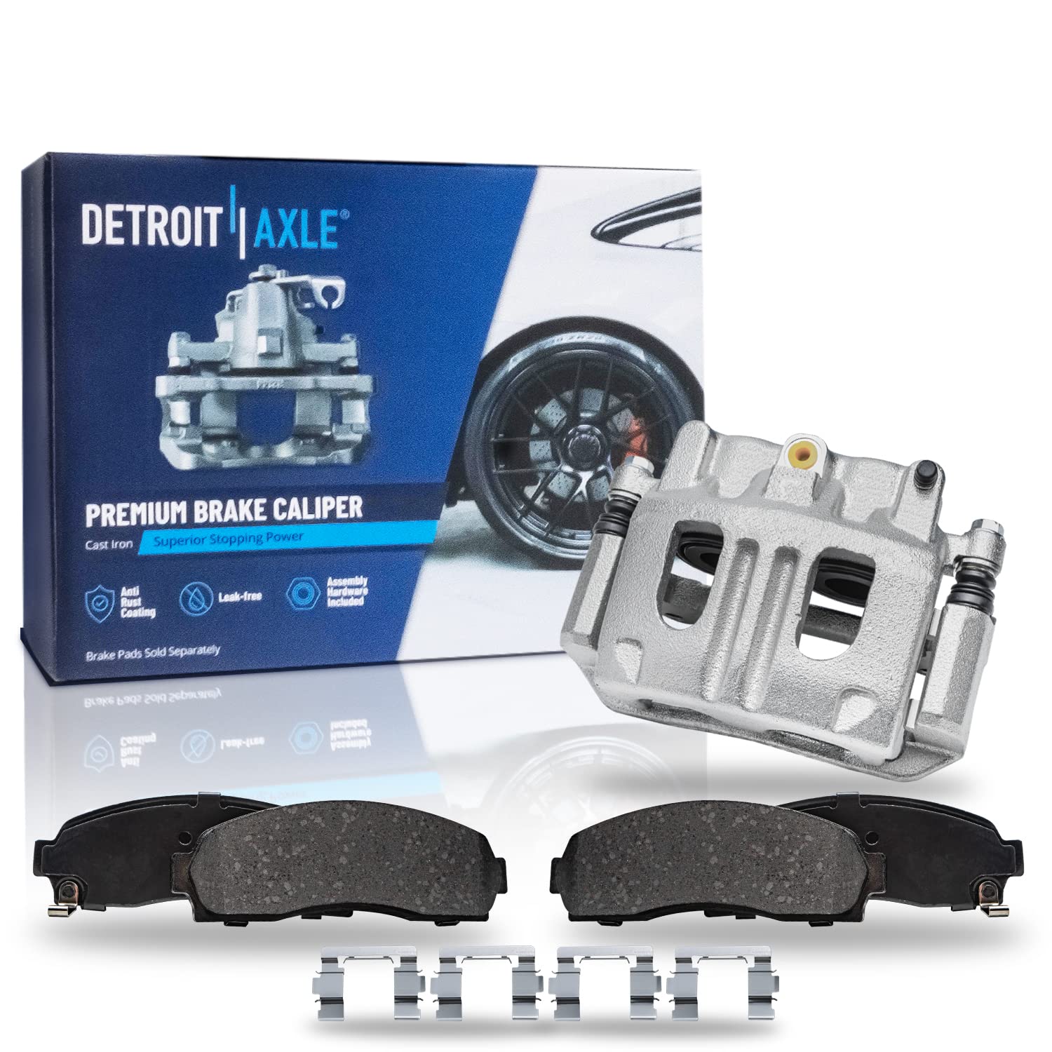 Detroit Axle Front Brake Kit for Ford Explorer Ranger B2300 B3000 B4000 Mountaineer - Disc Brake Caliper & Ceramic Brake Pads Replacement - Perfect for Off-Roading, Towing & Daily Commuting