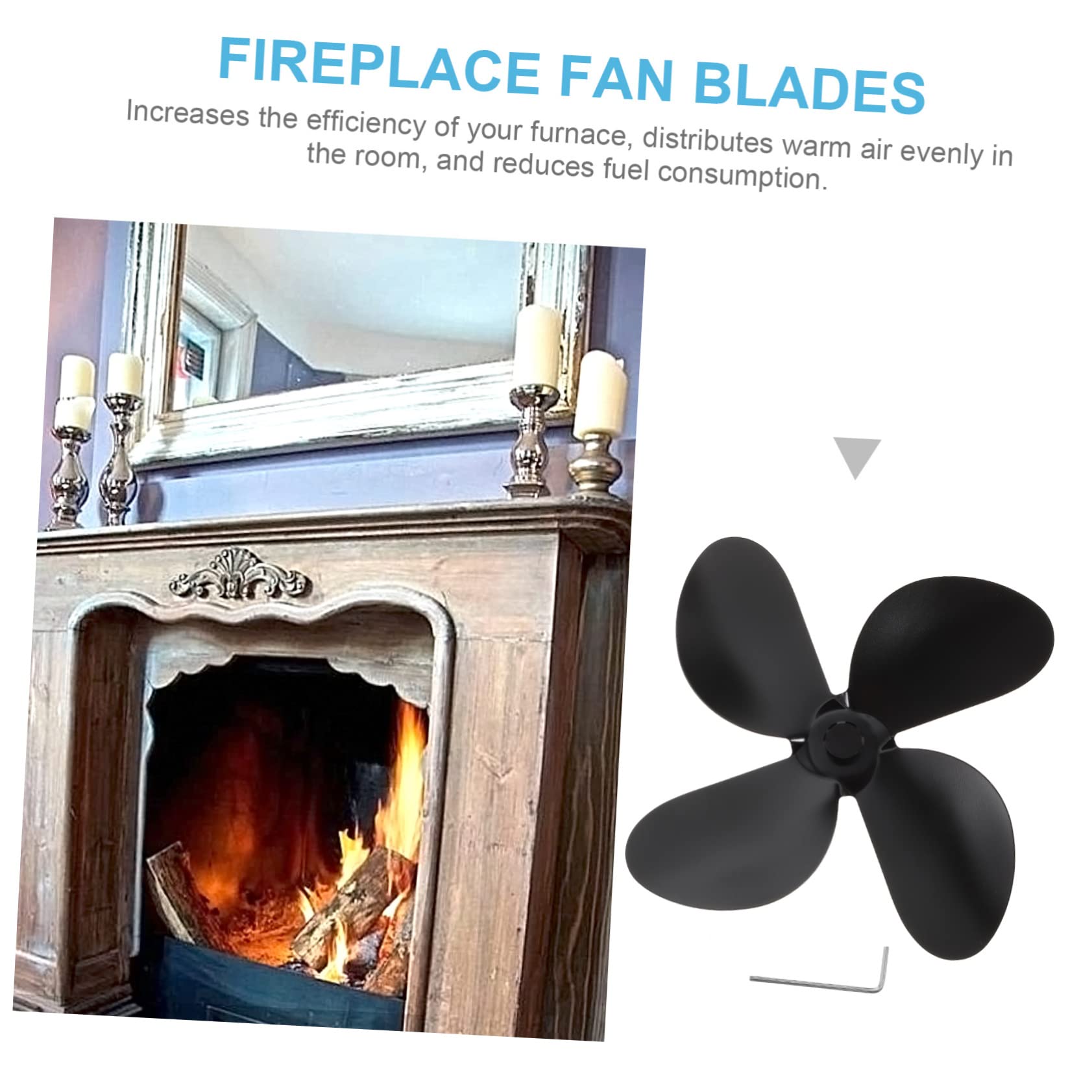 BUTIFULSIC Black Vertical Stove Fan Blades - Heat Powered Fireplace Fan Replacement Parts for Wood Stove, Outdoor Furnace & Ceiling Ventilation - Perfect for Home Heating & Energy Efficiency