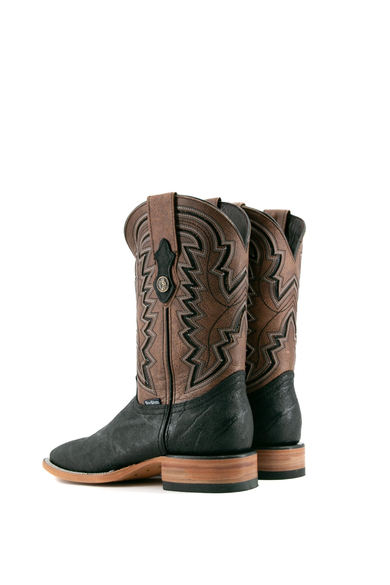 Rock'em Elephant Square Toe Cowboy Boots for Men - Western Style Leather Riding Boots with Comfortable Cushion - Perfect for Rodeo, Country Music Festivals & Outdoor Adventures