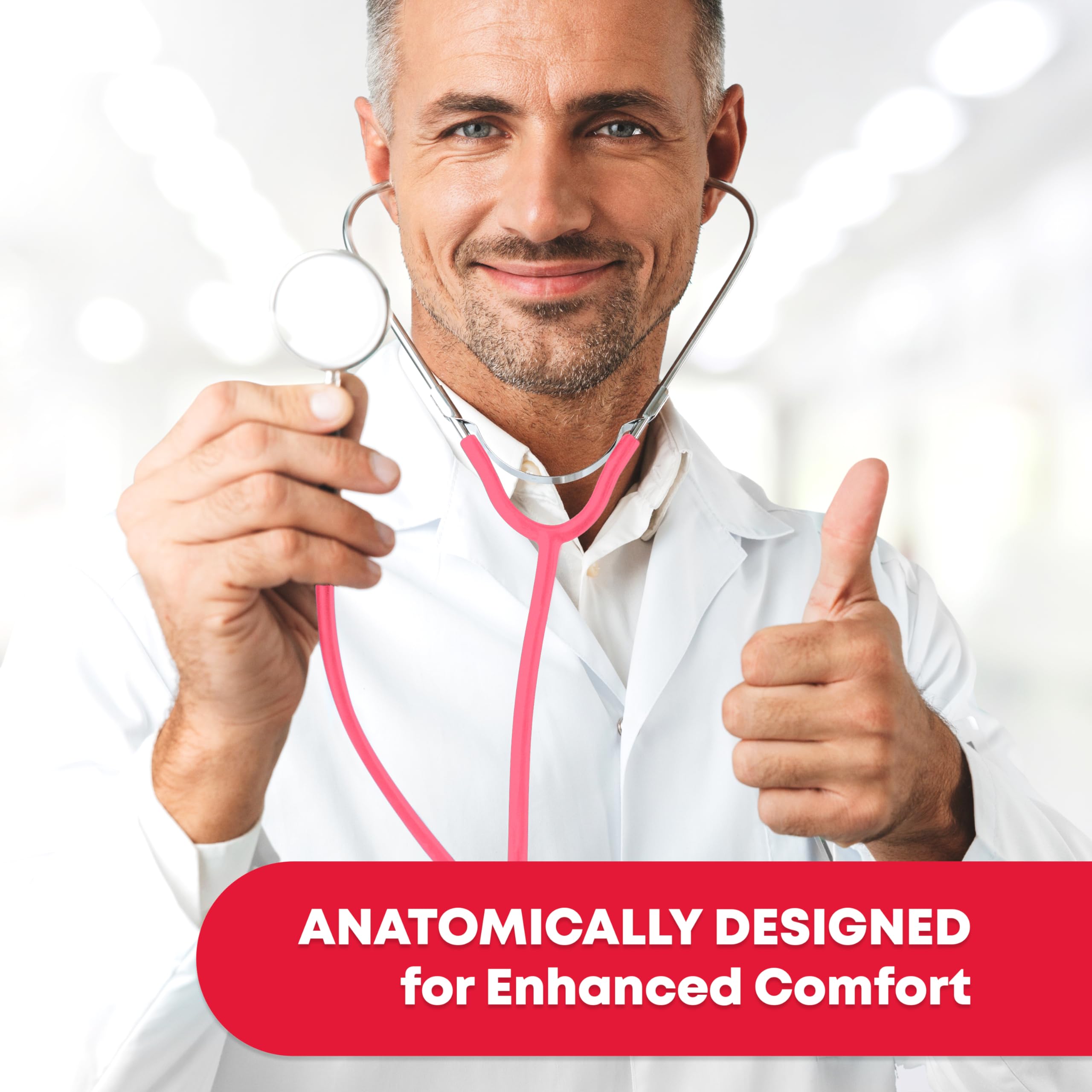 Ever Ready First Aid Dual Head Stethoscope - Pink | Professional Medical Stethoscope for Nurses, Doctors & Students | Ideal for Clinical Use, Home Healthcare & Emergency Situations