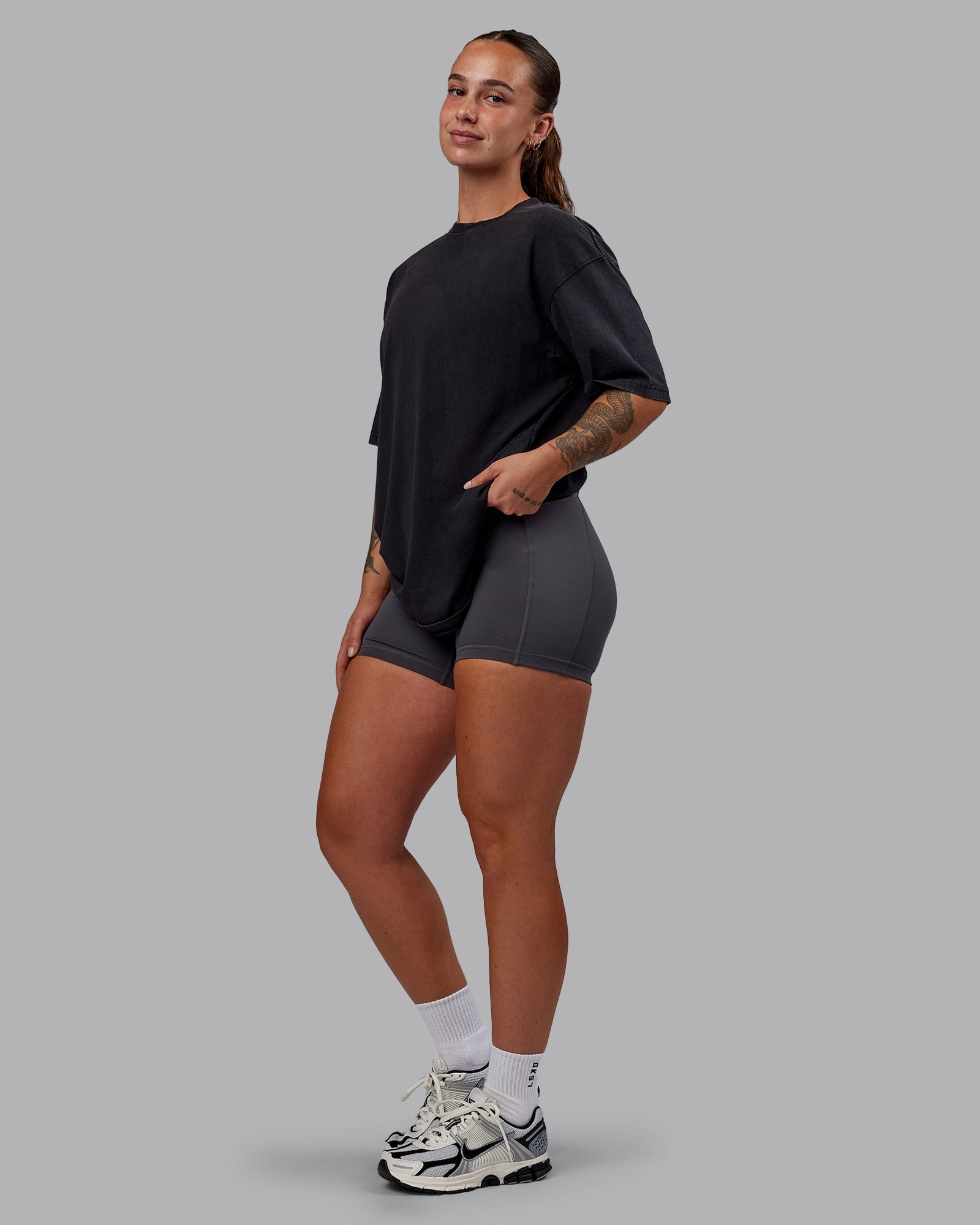 Premium Washed FLXCotton Oversized T-Shirt for Men & Women - Soft Relaxed Fit - Black - Perfect for Casual Wear, Street Style & Everyday Comfort