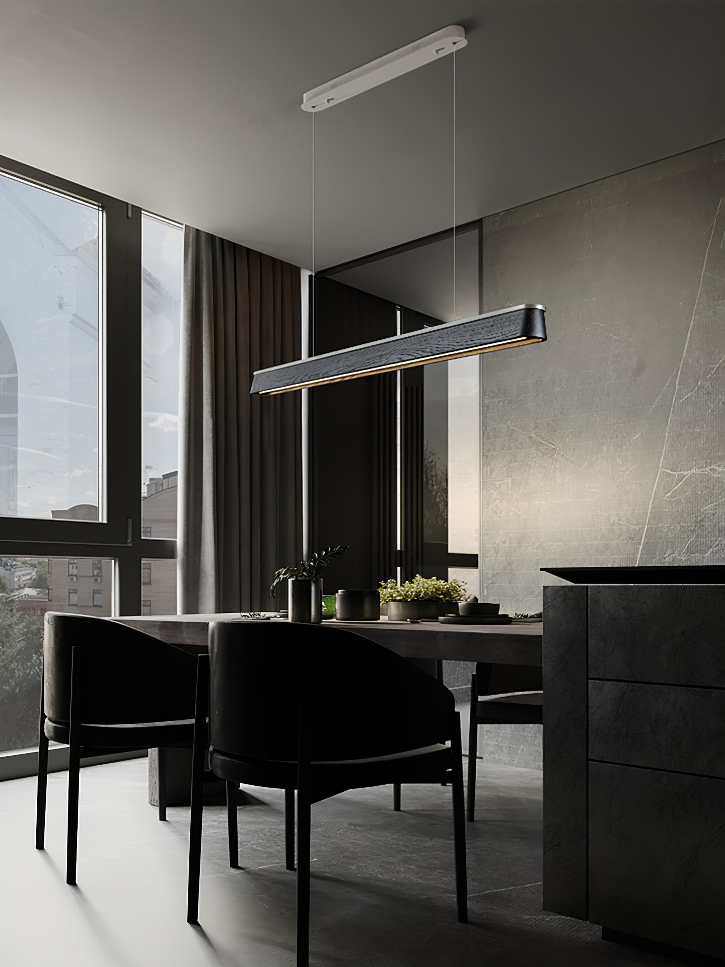 Modern Eleanor Beam Pendant Lamp - Industrial Style Hanging Light Fixture for Kitchen Island, Dining Room & Living Room Decor