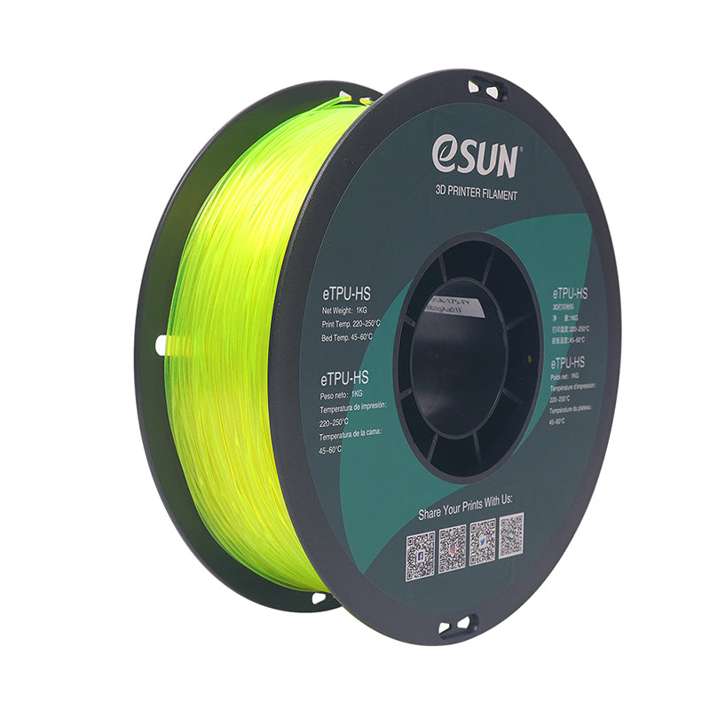 eSUN eTPU HS (High Speed) 3D Printer Filament 1.75mm 1kg Spool - Flexible TPU Material for Cosplay, Phone Cases & Shock-Absorbing Parts - Multiple Colors Available