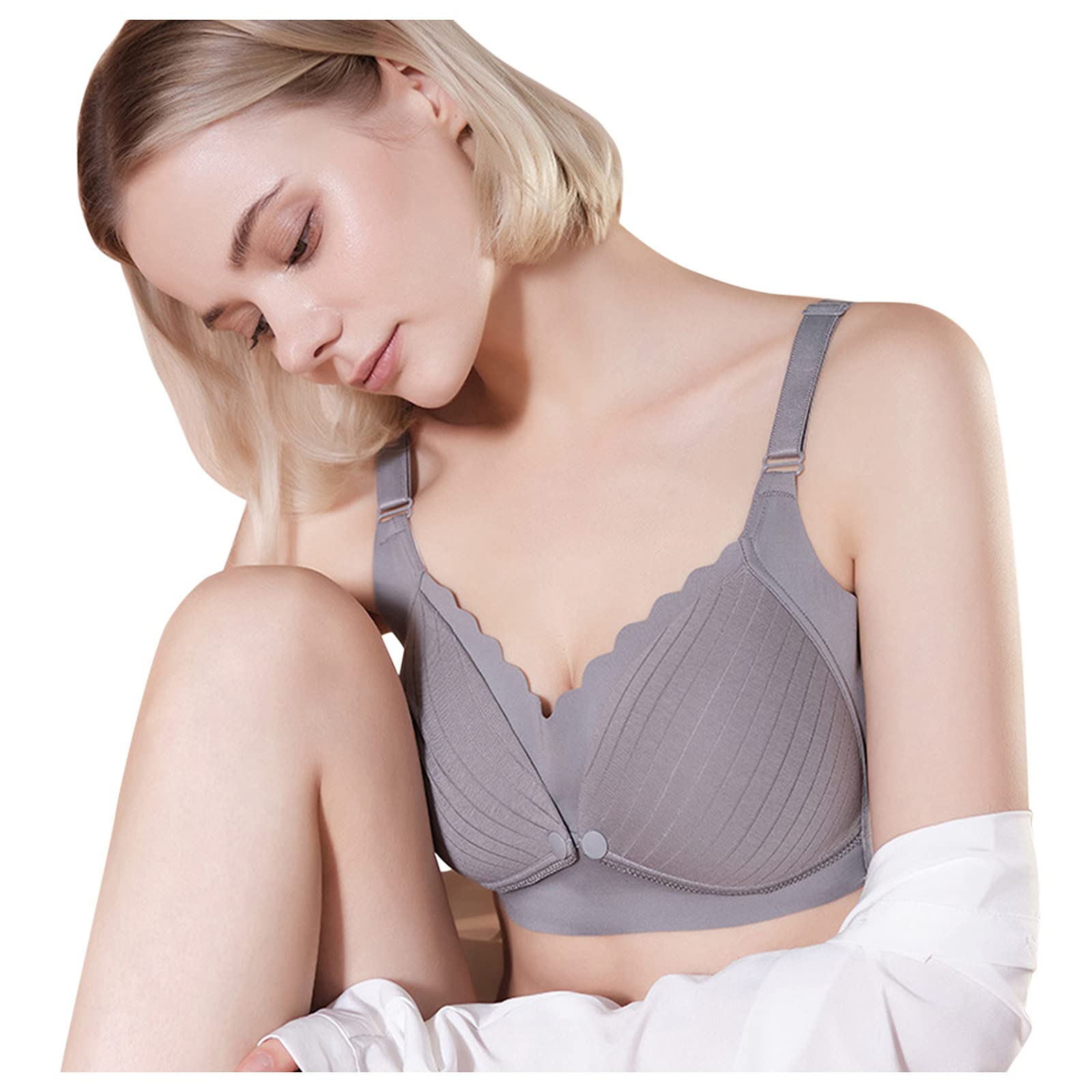 Women's Front Buckle Nursing Bra - Sexy Japanese Maternity Lingerie with Adjustable Straps & Easy Breastfeeding Access | Perfect for Nursing Moms & Comfortable Daily Wear