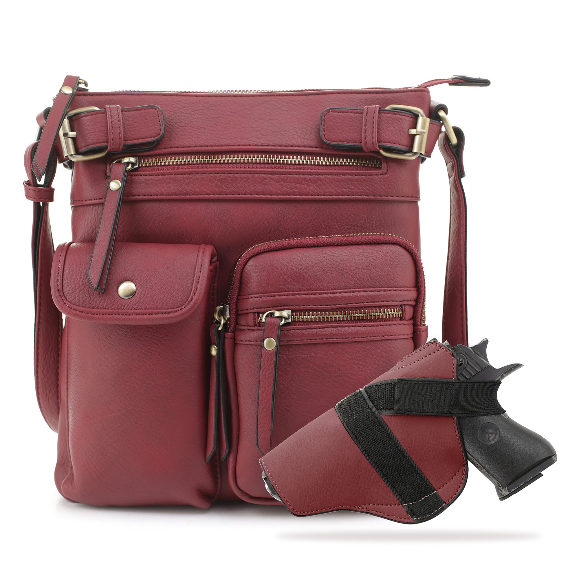 Jessie & James Robin Multipocket Concealed Carry Crossbody Bag with Lock & Key - Secure Anti-Theft Travel Purse for Women, Perfect for Daily Commute & Outdoor Adventures
