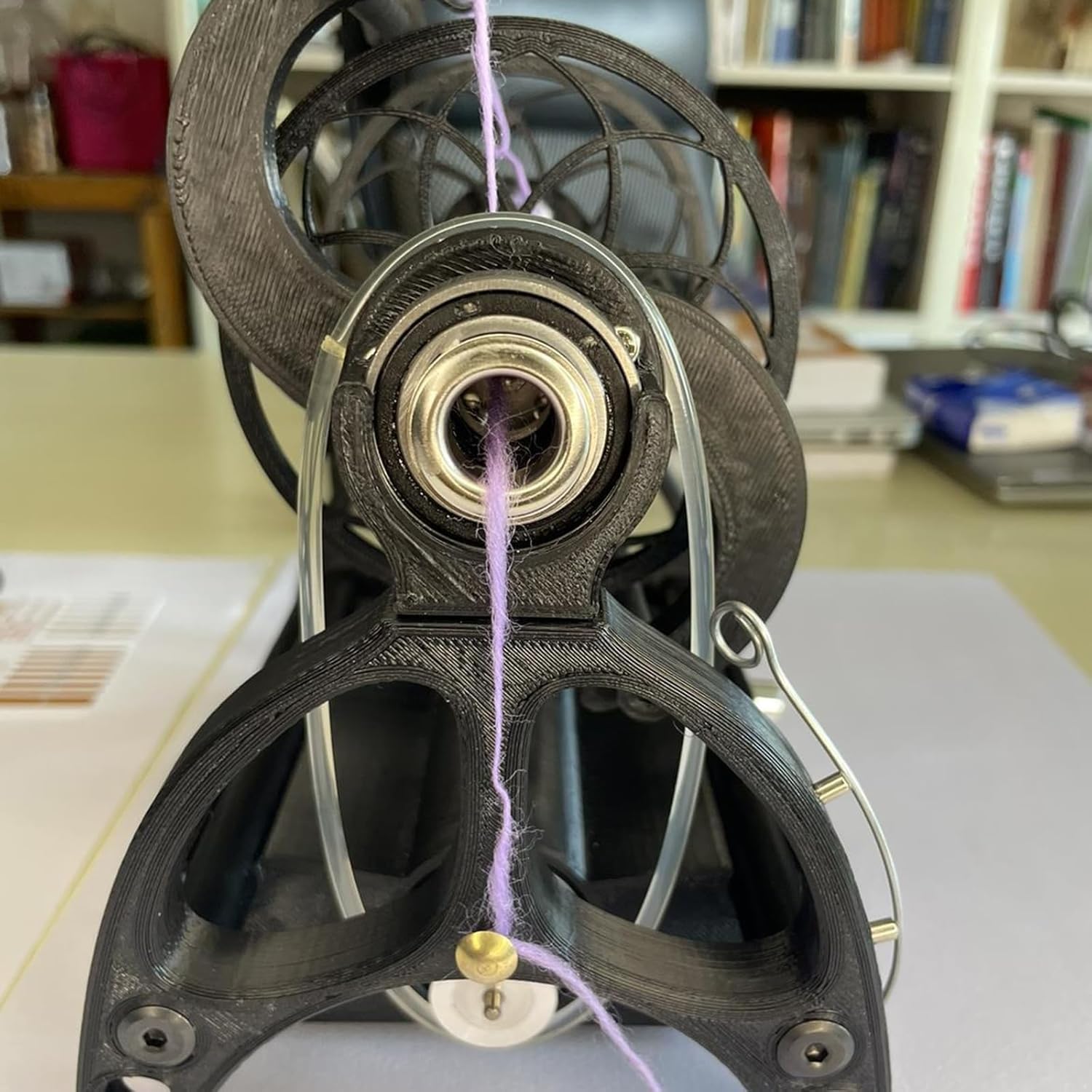 12V Mini Electric Spinning Wheel for Wool Yarn - Adjustable Speed Spinning Machine with 12mm Feeding Opening - Handcraft Yarn Winding Tool for DIY Knitting, Weaving & Fiber Arts (Purple) - Perfect for Home Crafting, Spinning Wool into Yarn & Creative Textile Projects