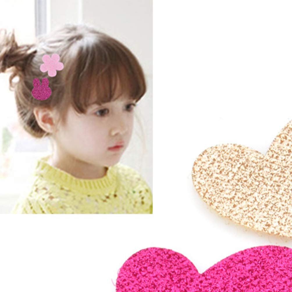 Minkissy 24pcs Heart Shaped Magic Hair Stickers - Colorful Hair Fringe Grippers & Bangs Styling Accessories for Women, Girls (Perfect for Parties, Cosplay & Daily Hairstyling)