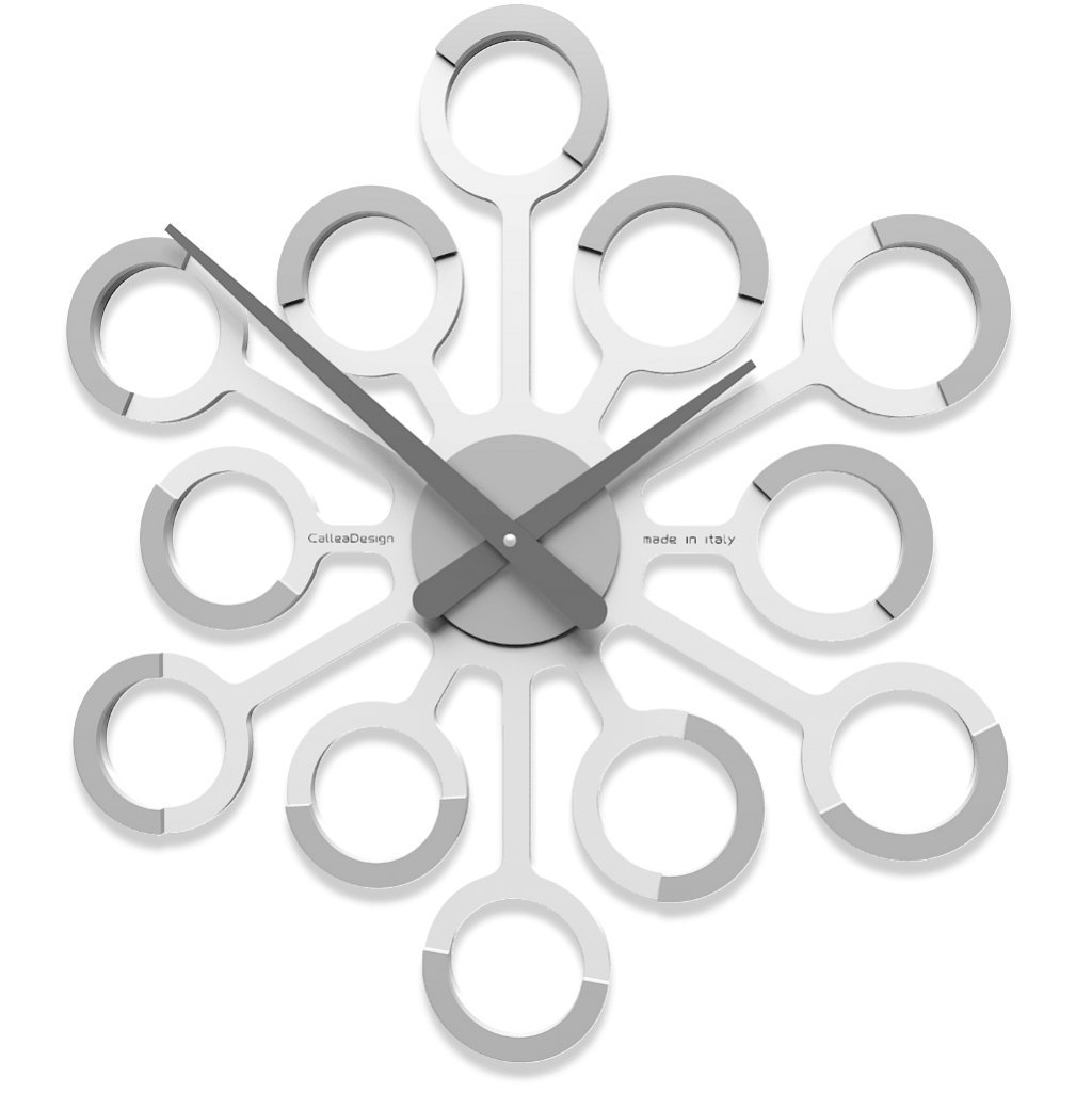 CalleaDesign 17 Inch Modern Wall Clock - Big Bang White Decorative Clock for Living Room, Bedroom & Office - Silent Non-Ticking Home Decor