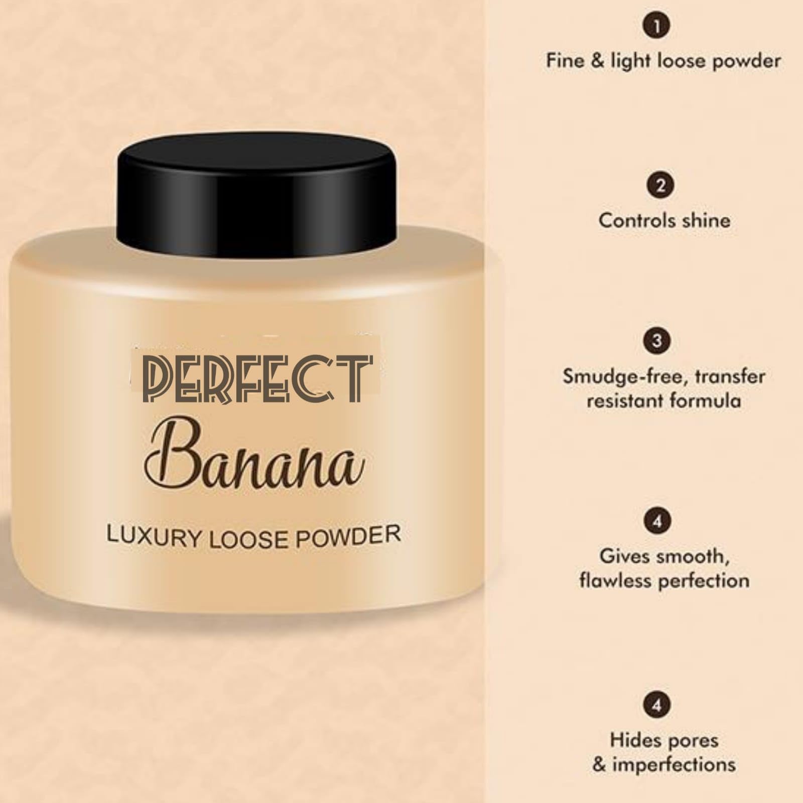 Huda Beauty Loose Baking Powder - Banana Setting Powder for Medium to Dark Skin Tones, 32g | Long-lasting Oil Control & Shine Reduction | Perfect for Contouring, Baking & Everyday Makeup Finish