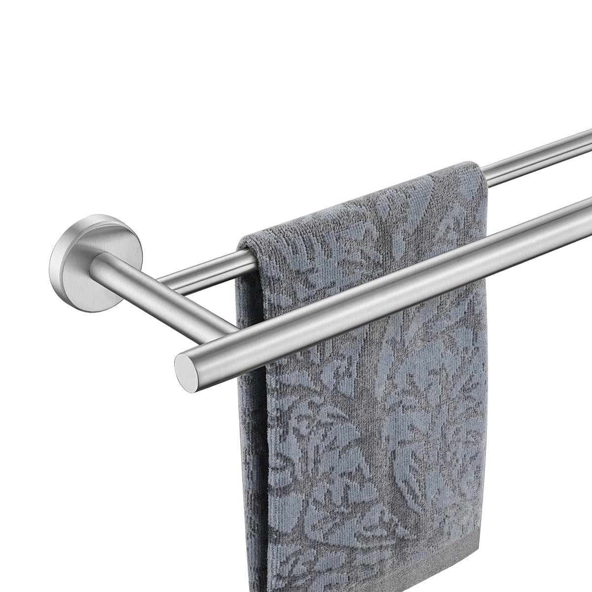 JQK 18 Inch Stainless Steel Towel Bar - Heavy Duty 304 Brushed Nickel Wall Mounted Bath Towel Rack for Bathroom, Kitchen & Spa - 0.8mm Thick with 20.47