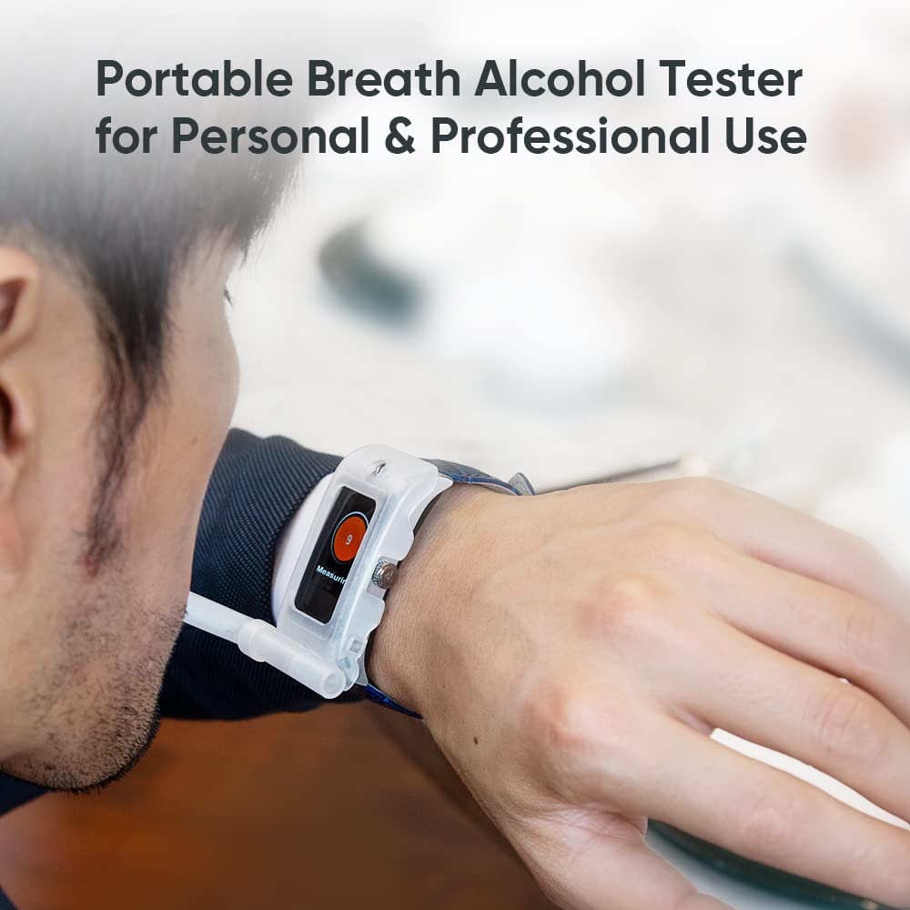 Smart Watch with Breathalyzer - Professional-Grade Alcohol Tester & Fitness Tracker | AMOLED Display, Forehead Thermometer | Perfect for Nightlife, Workplace Safety & Health Monitoring
