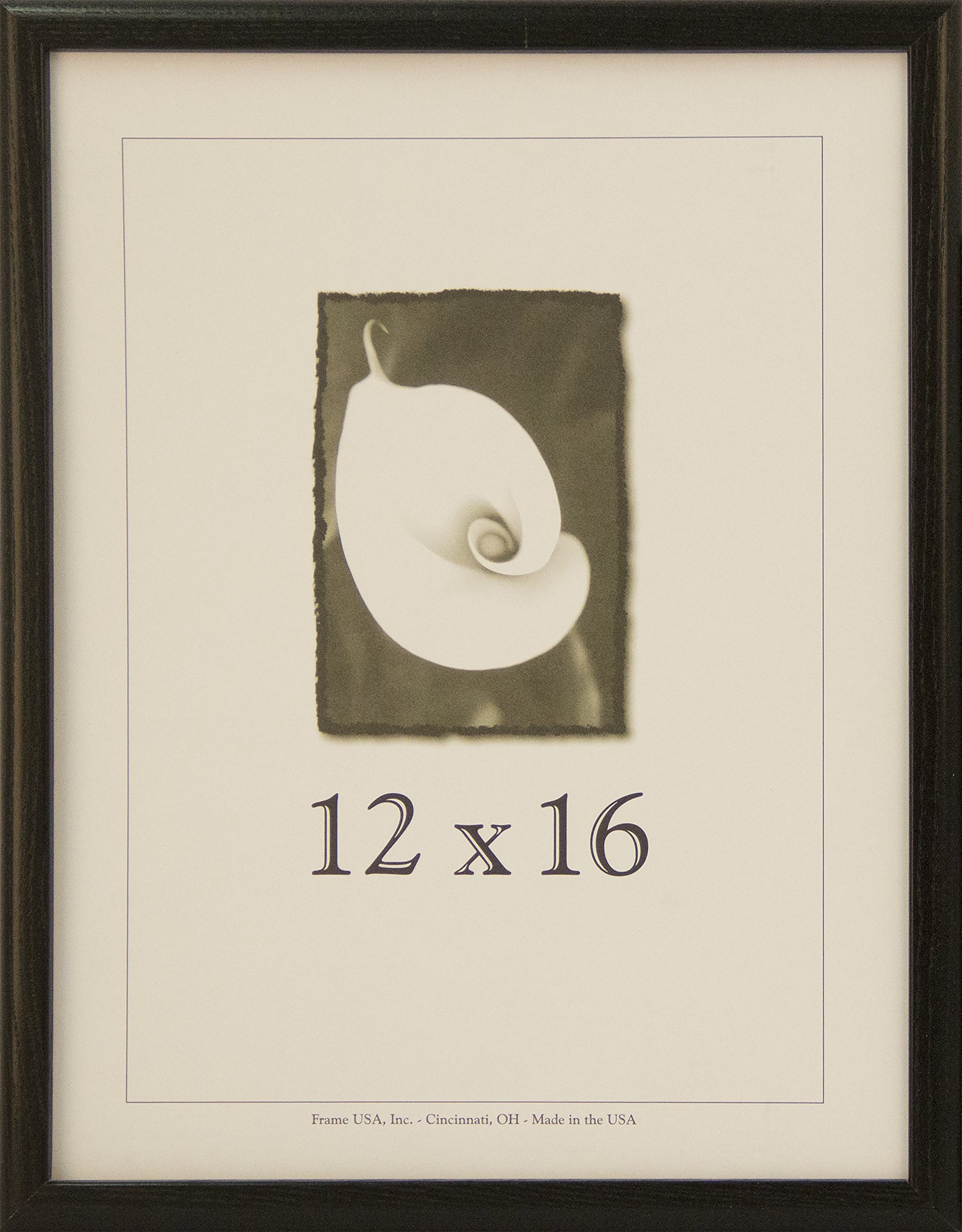 Frame USA Economy Series 12x16 Inch Black Wood Picture Frames - Perfect for Wall Decor, Photo Displays, and Home Office Artwork