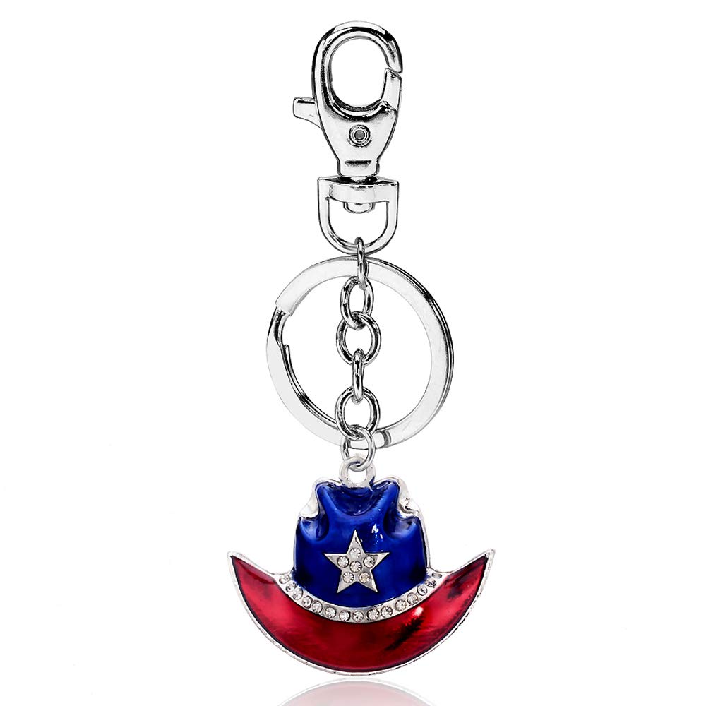 Liavy's Texas Lone Star Cowboy Hat Keychain with Sparkling Crystals - Western Style Fashion Accessory - Unique Gift for Cowboy Fans, Souvenir for Texas Travelers - Perfect for Keyrings, Backpacks, and Western-Themed Parties