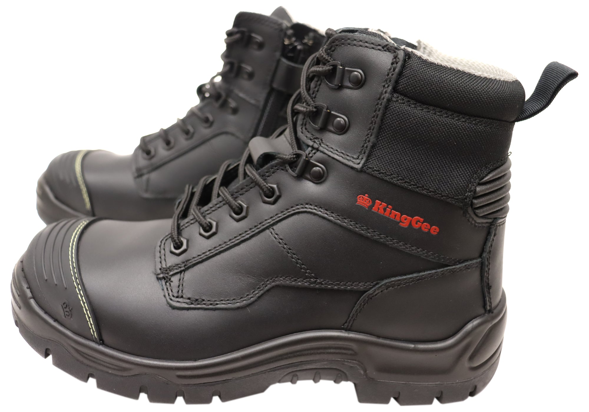 KingGee Men's Phoenix 6Z Side Zip Safety Work Boots with Scuff Cap - Steel Toe Protective Footwear for Construction & Industrial Work
