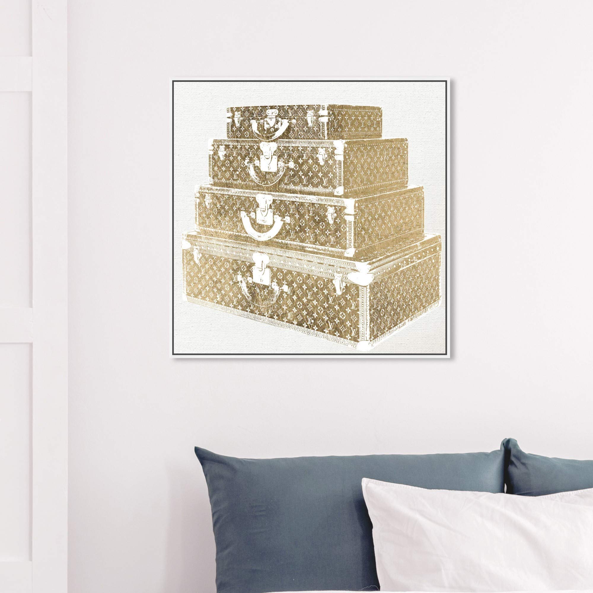 Oliver Gal Artist Co. Fashion & Glam Gold White Framed Wall Art Canvas Print - 30x30 Inches - Luxury Home Decor for Living Room, Bedroom & Office