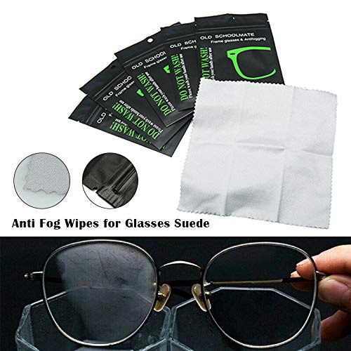 Arinda 1/5 Pack Reusable Anti-Fog Wipes for Glasses - Premium Suede Defogger Cloth for Eyewear - Perfect for Sports, Swimming & Cold Weather Use