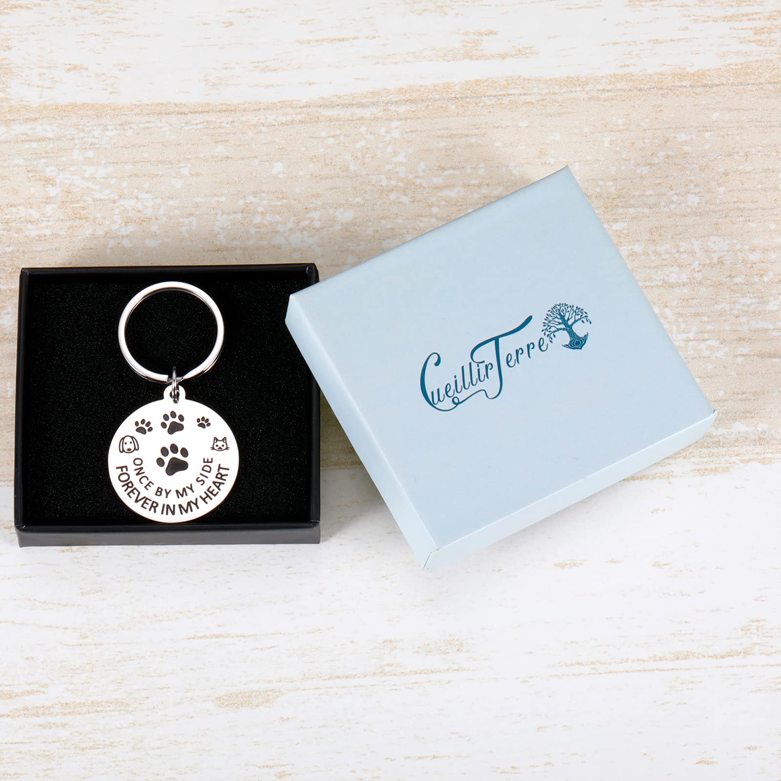 Memorial Keychain for Pets - Sympathy Gift for Dog & Cat Lovers - Personalized Pet Loss Keepsake for Men, Women & Kids - Forever in My Heart Pet Remembrance Keyring - Perfect for Pet Memorials, Grieving & Tribute Gifts