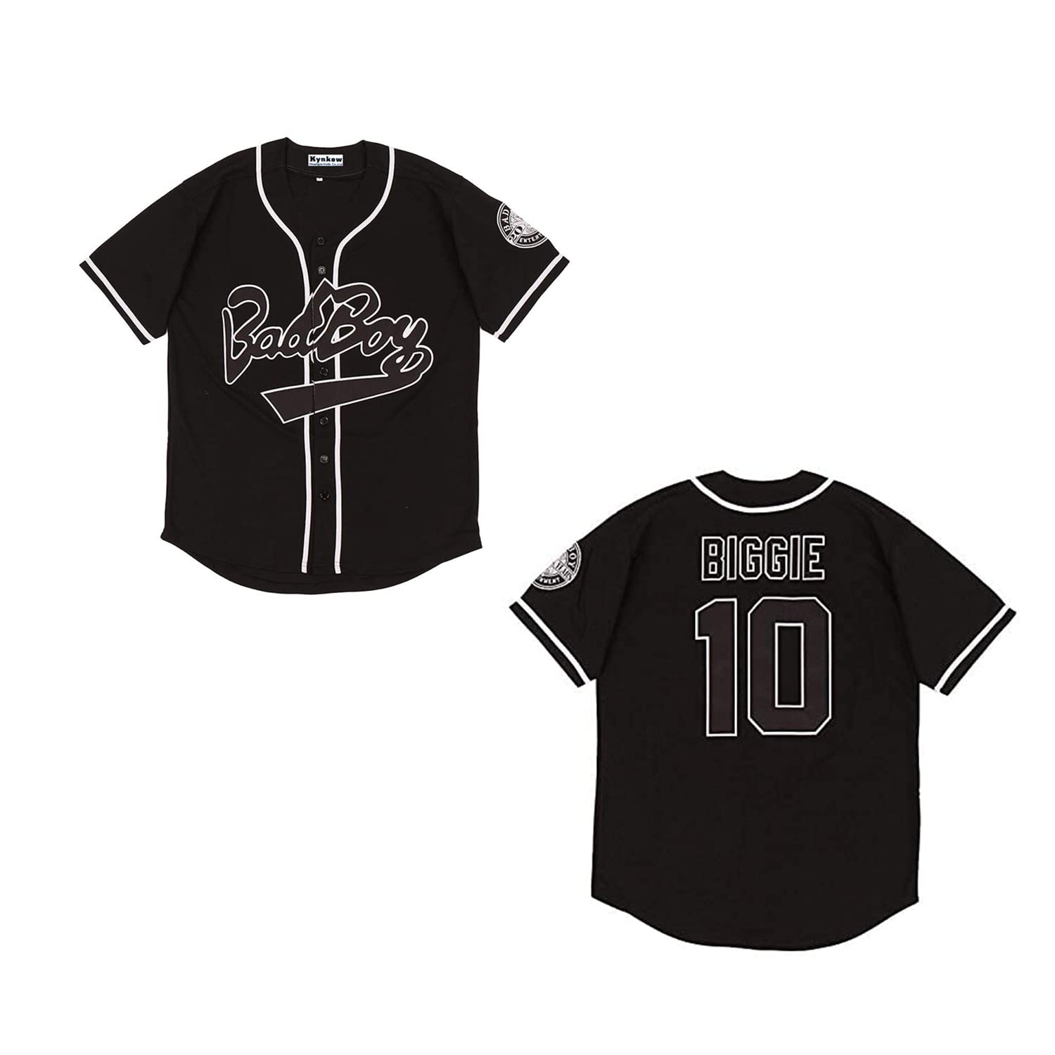 Youth #10 Smalls Bad Boy Jersey - Boys Hip Hop Short Sleeve Baseball Shirt in White & Black | Perfect for Concerts, Streetwear & Sports Events