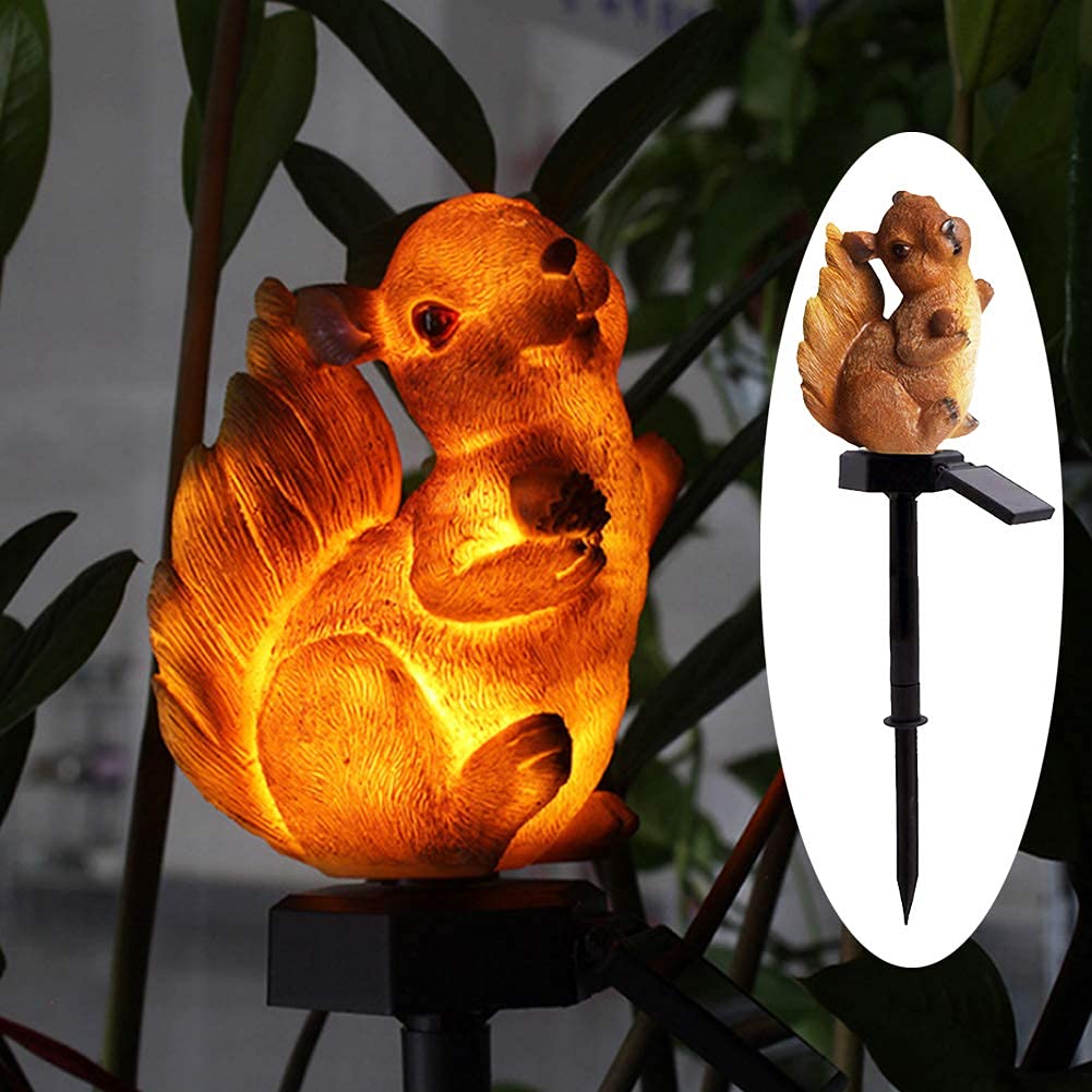 Solar Squirrel LED Yard Lights - Waterproof Outdoor Landscape Lighting for Garden, Lawn, Patio & Walkway | Warm White Solar-Powered Animal Decor | Perfect for Evening Ambiance & Pathway Illumination