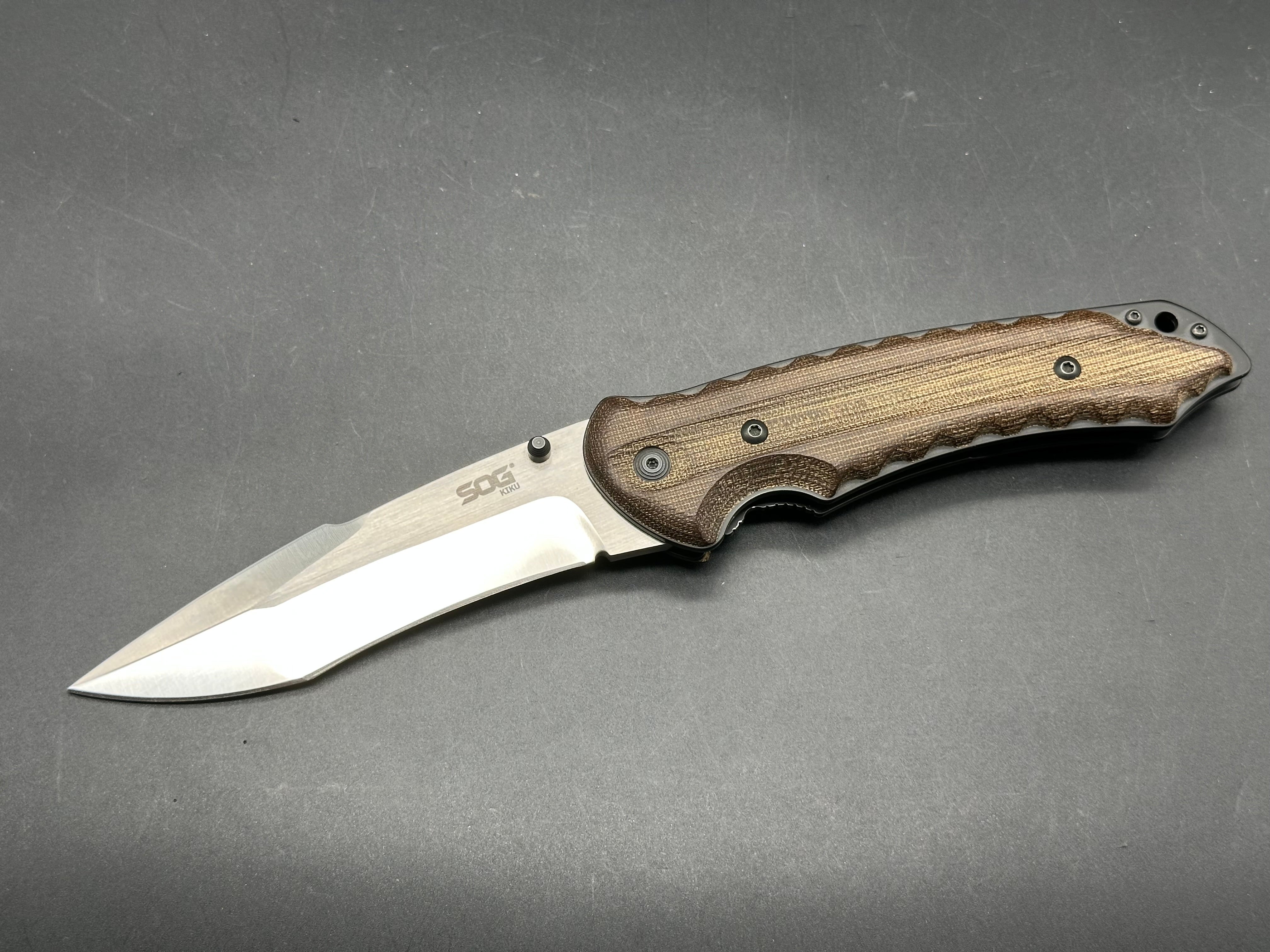 SOG Large Kiku Matsuda Folding Knife - Premium EDC Pocket Knife for Outdoor, Camping, and Survival Use