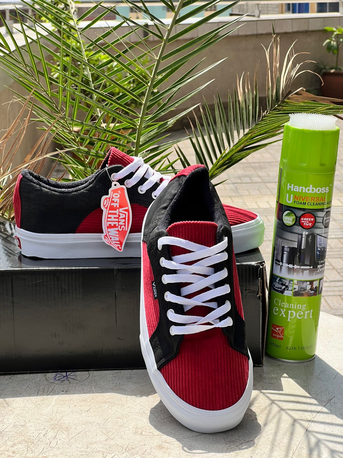 Vans Two Tone Red & Black Heritage Sneakers - Classic Skate Shoes for Men & Women | Casual Streetwear & Skateboarding | Perfect for Everyday Wear & Urban Fashion