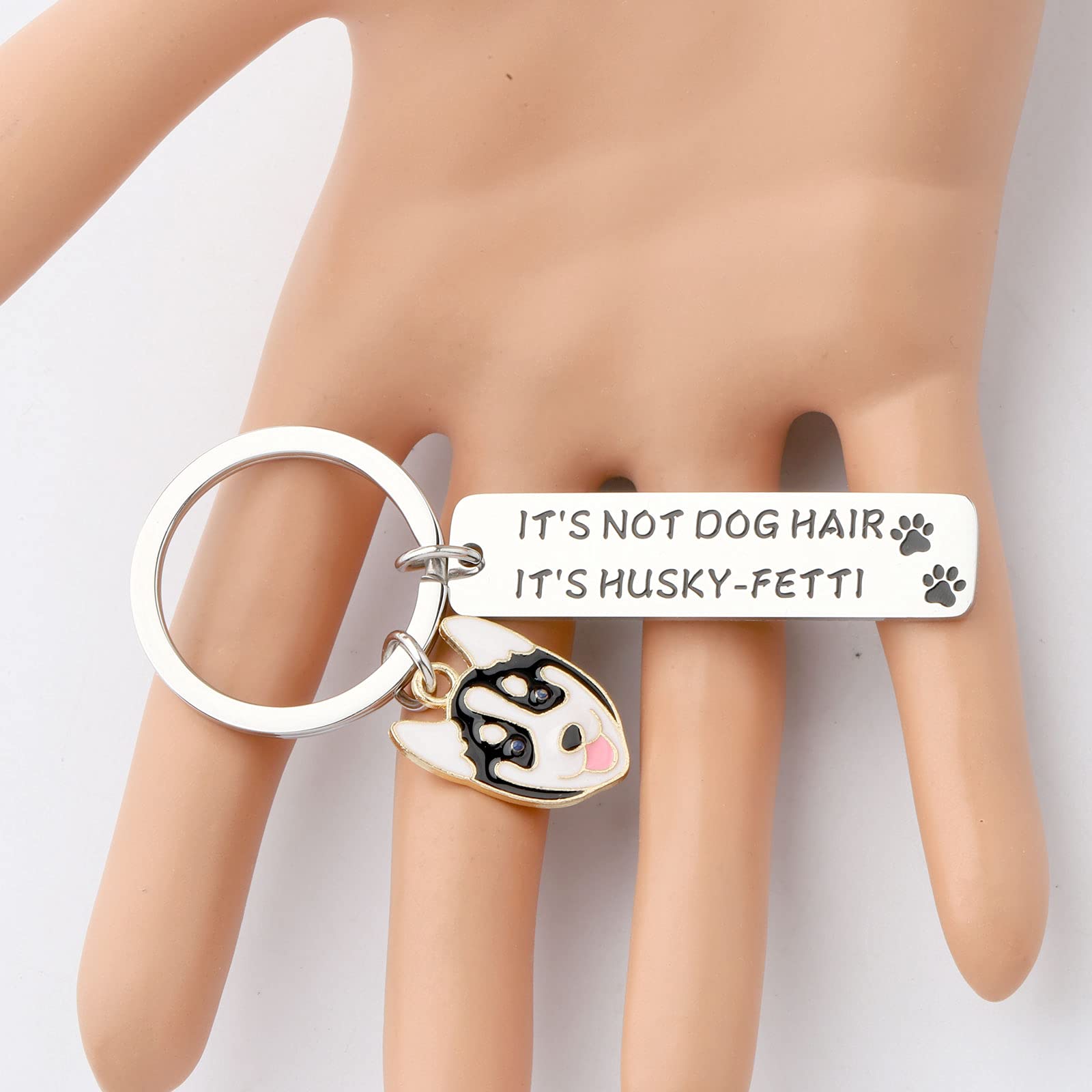 CENWA Husky Keychain - Perfect Gift for Husky Lovers & Dog Owners - Funny 'It's Not Dog Hair It's Husky-fetti' Keyring - Ideal for Pet Lovers, Birthday Gifts & Everyday Carry