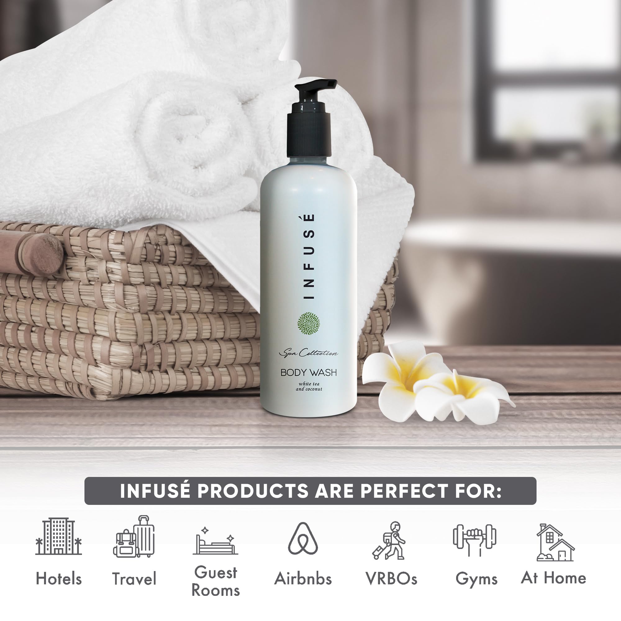 Terra Pure Infuse White Tea & Coconut Shampoo & Body Wash - 400ml | Sulfate-Free, Hydrating & Gentle for All Hair Types | Perfect for Daily Use, Travel & Gym