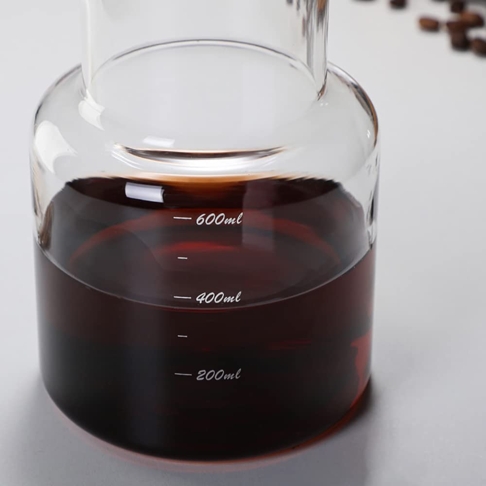 NA 600ml Glass Cold Brew Coffee Maker - Iced Drip Coffee for Home, Office & Cafe