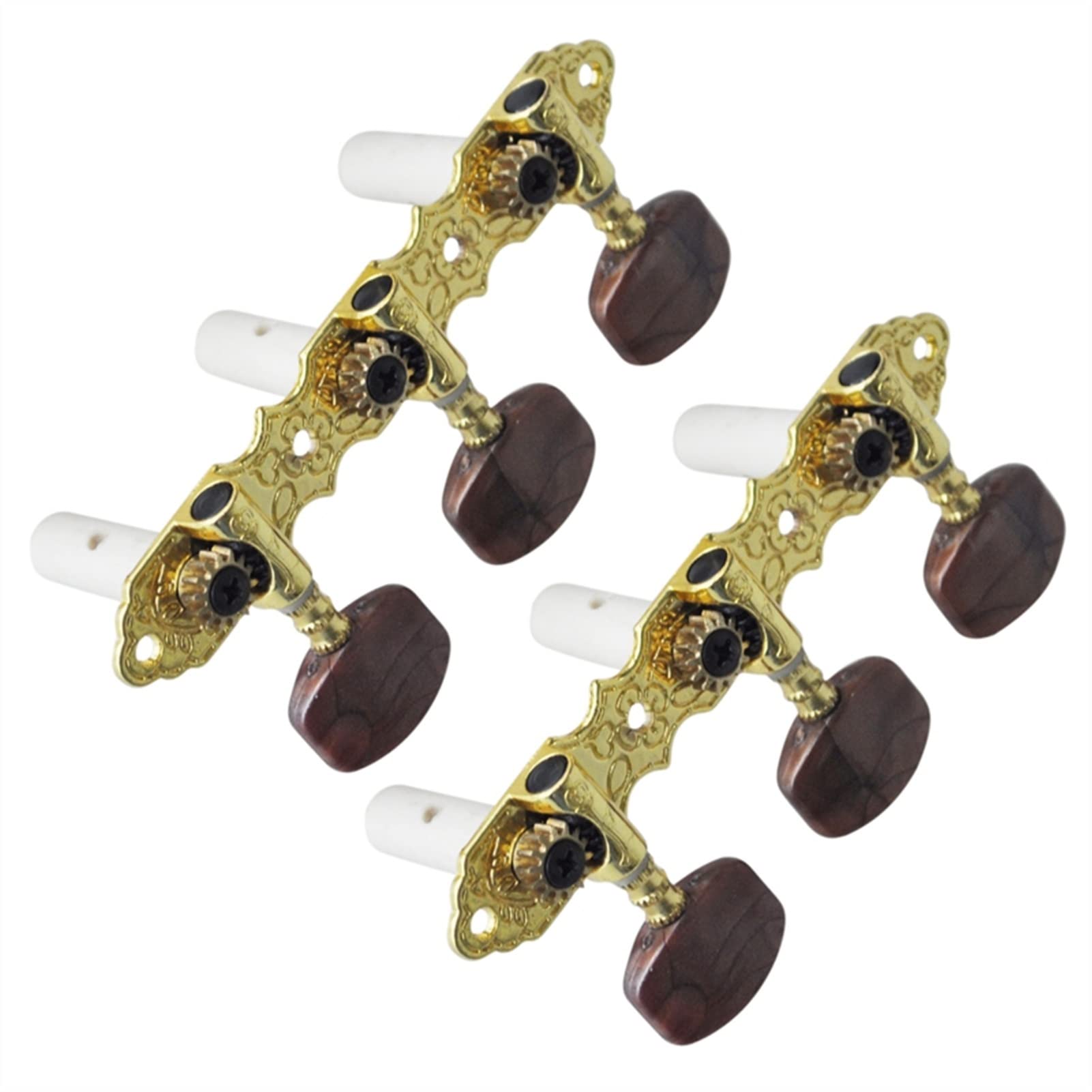 Classical Guitar Tuner Machine Heads - Premium Brown Tuning Pegs for Accurate & Smooth Tuning | Perfect for Classical, Flamenco & Acoustic Guitars