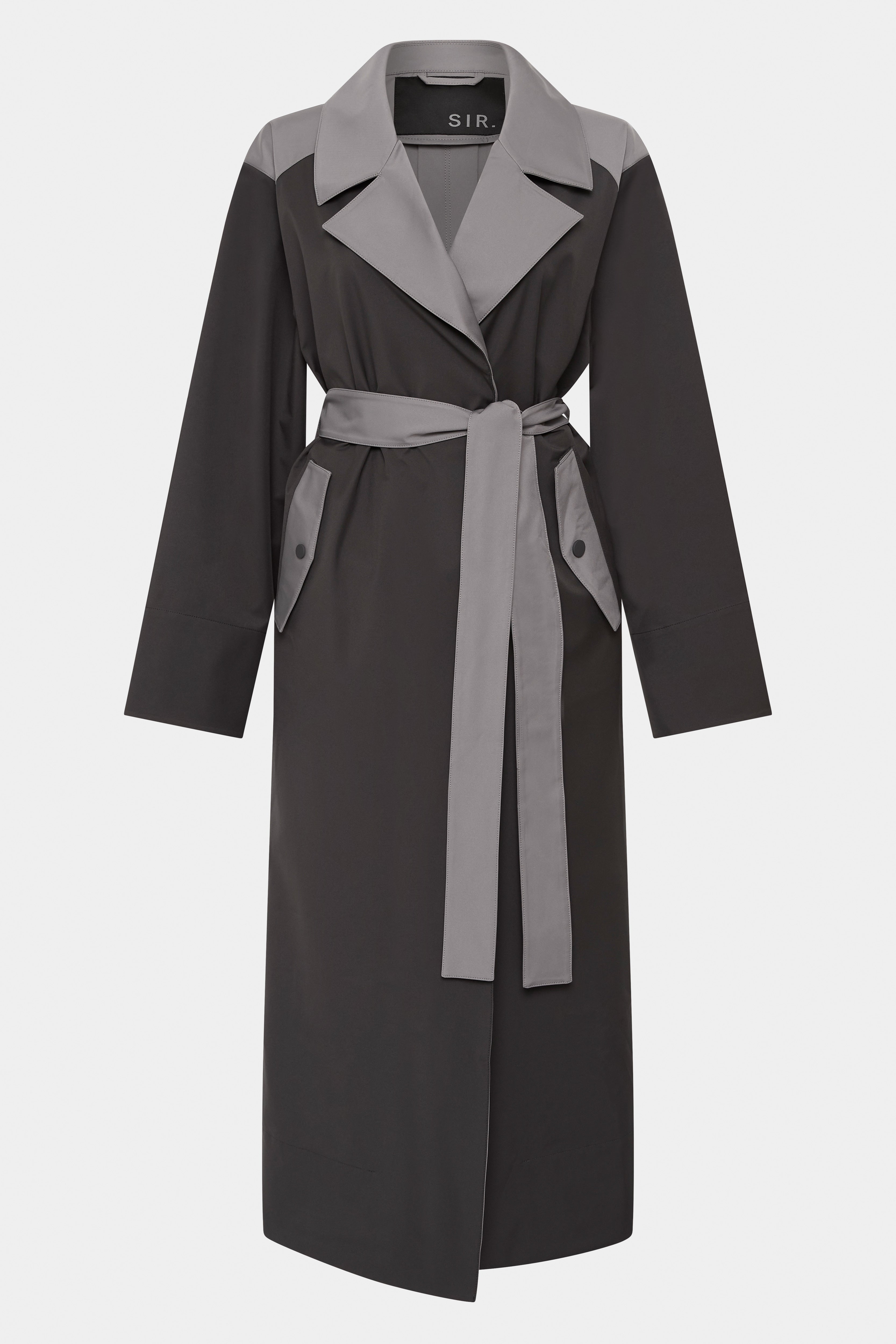 Premium Wesley Trench Coat for Men - Slim Fit Charcoal Gray Overcoat - Perfect for Business, Office & Formal Occasions