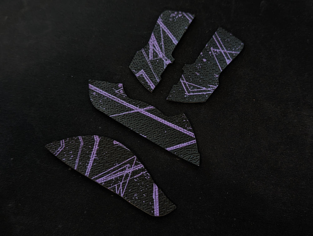 BT.L Mouse Grip for Glorious Model D (Small) - Non-Slip Gaming Mouse Grip Tape - Black & Purple Design - Perfect for FPS, MOBA & Esports Gaming