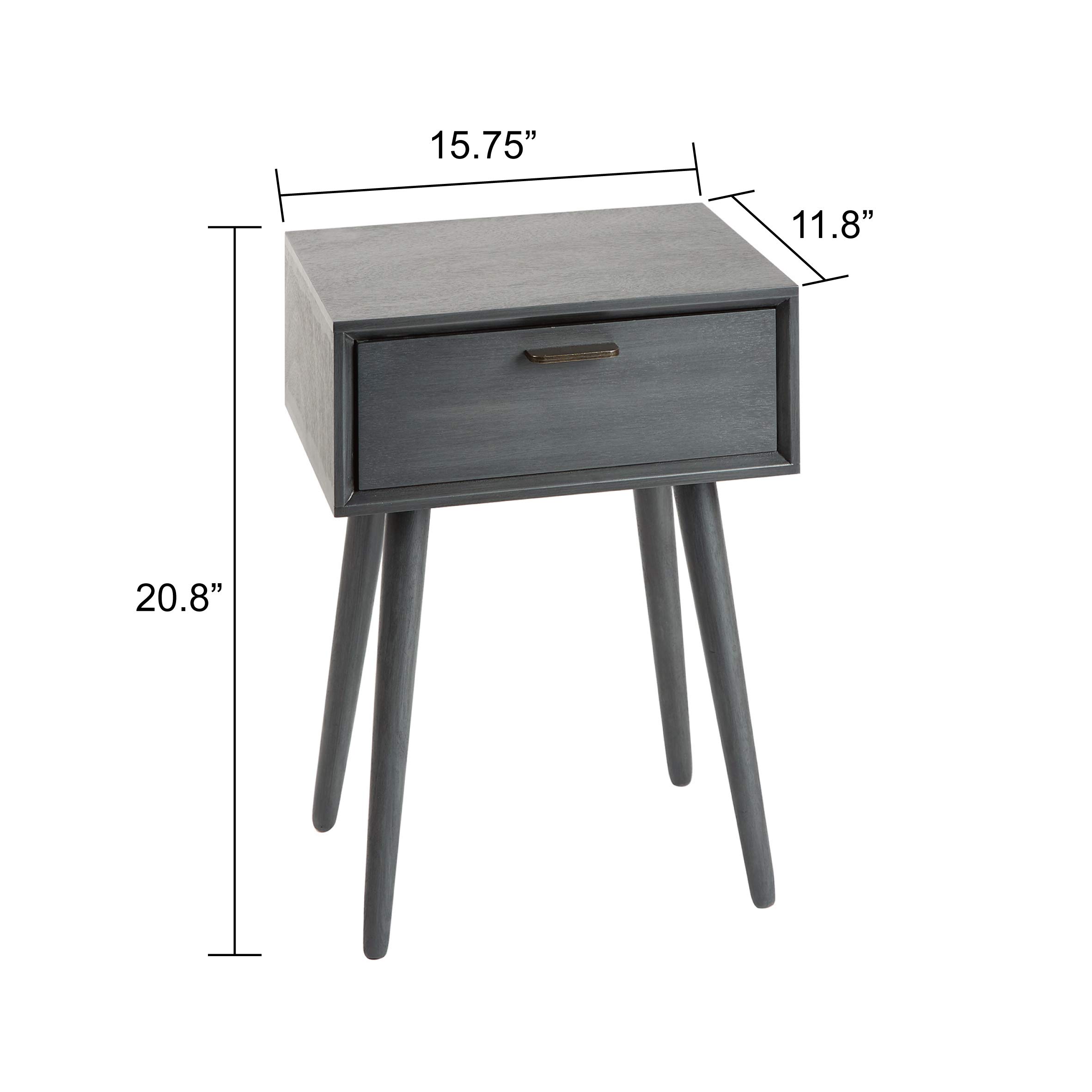 Modern Gunmetal Side Table - Small End Table for Living Room, Bedroom, or Office - Compact Nightstand with Sleek Metal Finish for Home Decor