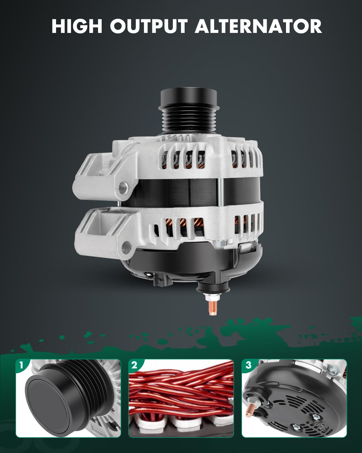 SCITOO 180Amp Alternator for Chrysler 300 Dodge Challenger Charger Durango Jeep Grand Cherokee Ram 1500 (2011-2021 Models) - 3.6L 12V CW 6 Groove Replacement Part - Perfect for Engine Performance & Electrical System Upgrade
