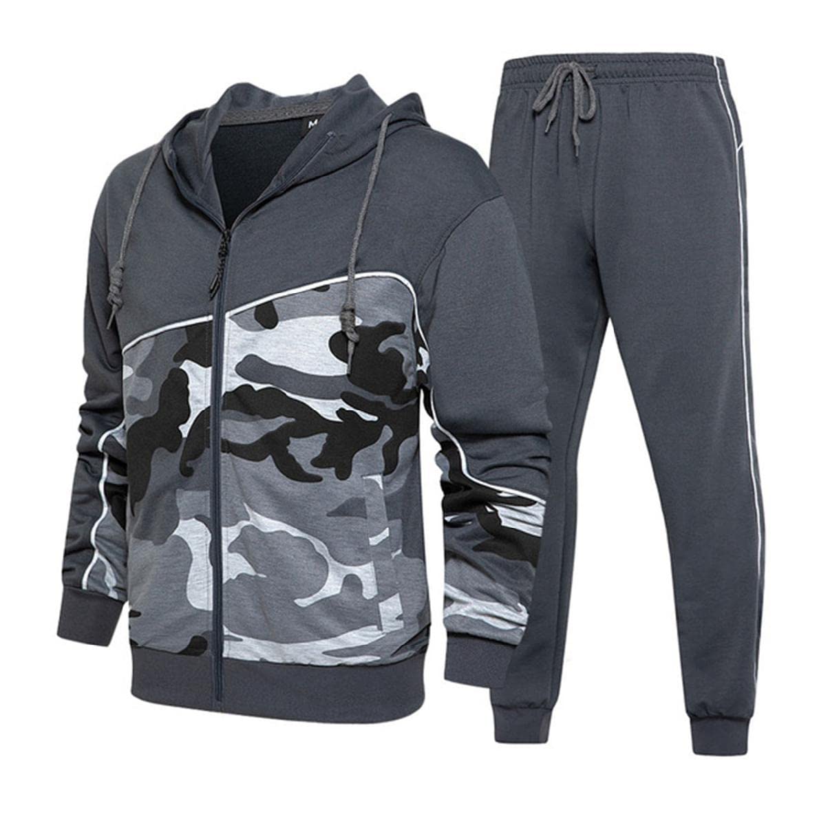Men's Casual Tracksuit 2-Piece Set - Long Sleeve Hooded Running Jogging Athletic Sportswear | Perfect for Gym, Workout & Streetwear Fashion