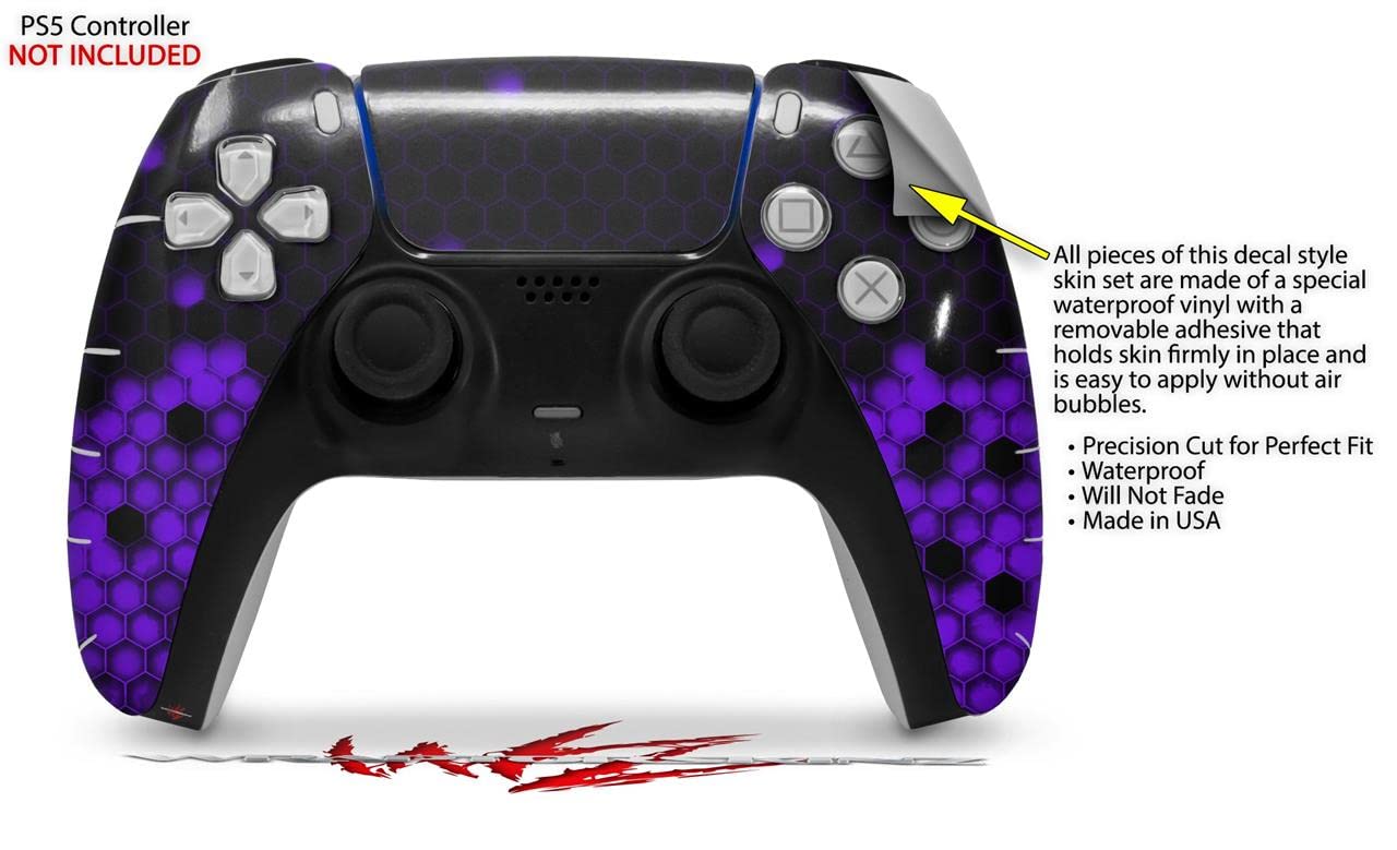PS5 DualSense Controller Skin Wrap - HEX Purple for Gaming & Protection
