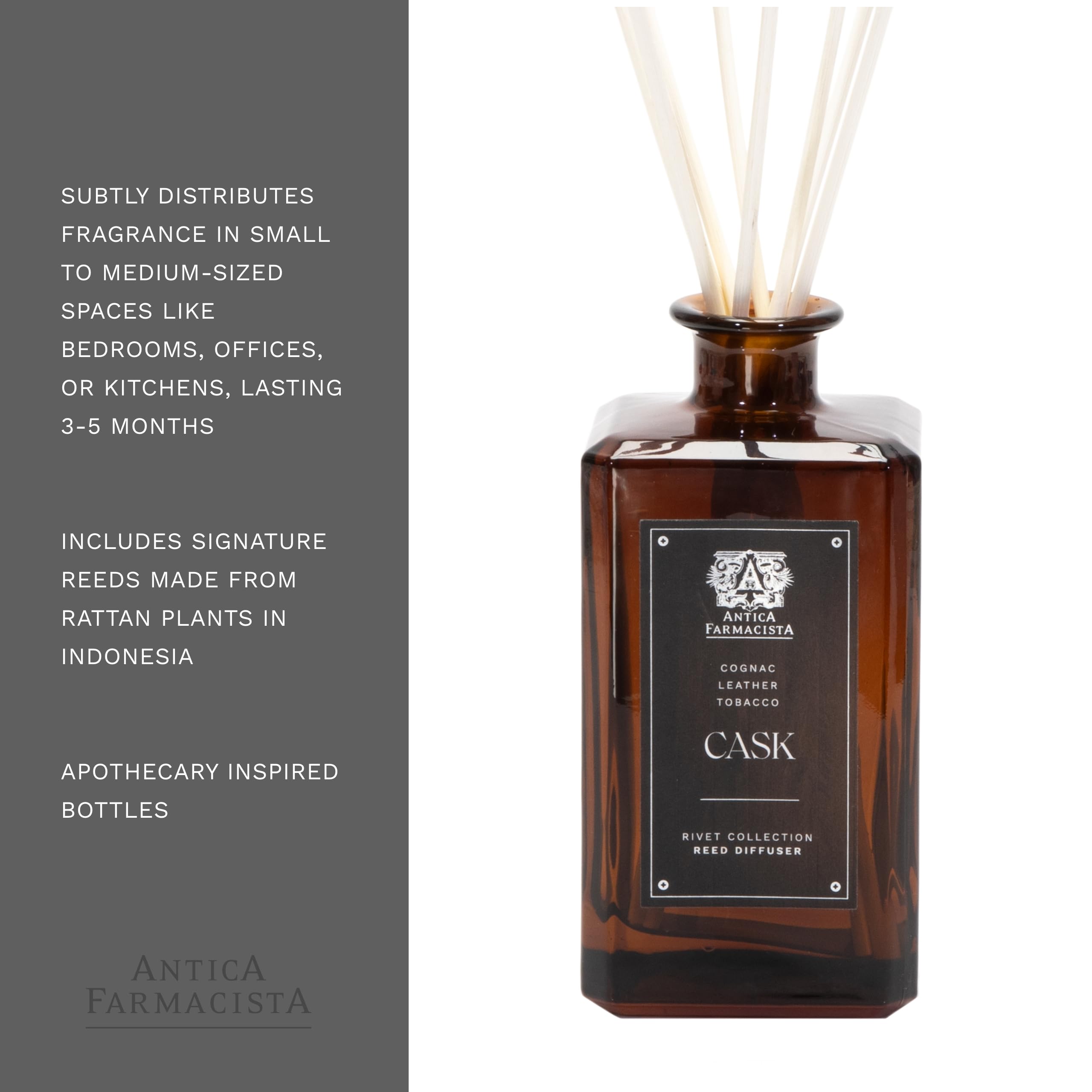 Antica Farmacista Luxury Home Ambiance Diffuser - 10.8 Fl Oz Cask Scented Oil Diffuser for Living Room, Bedroom & Office - Aromatherapy Essential Oil Diffuser with Long-Lasting Fragrance