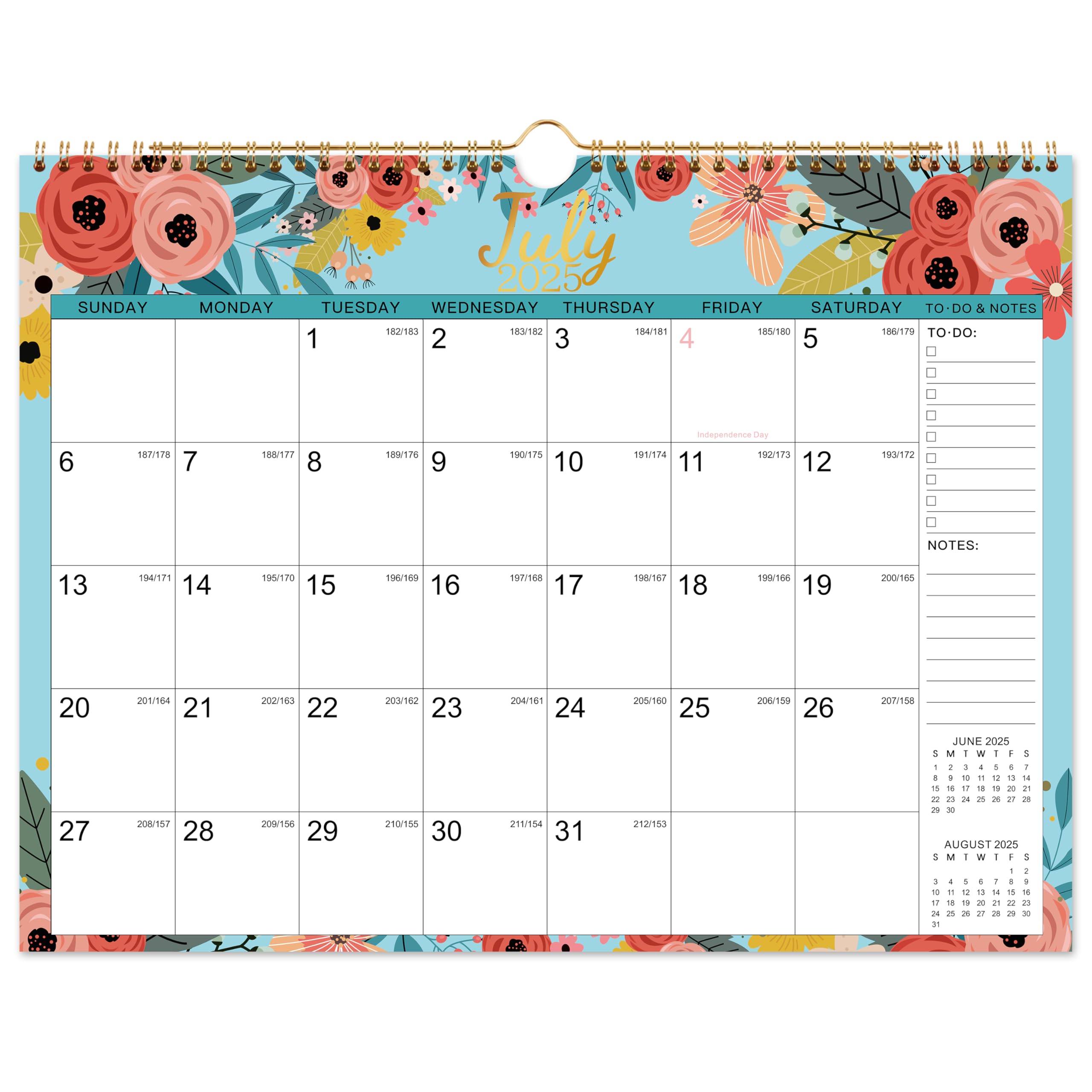 2025-2026 Wall Calendar - 18 Month Planner from July 2025 to December 2026, 15