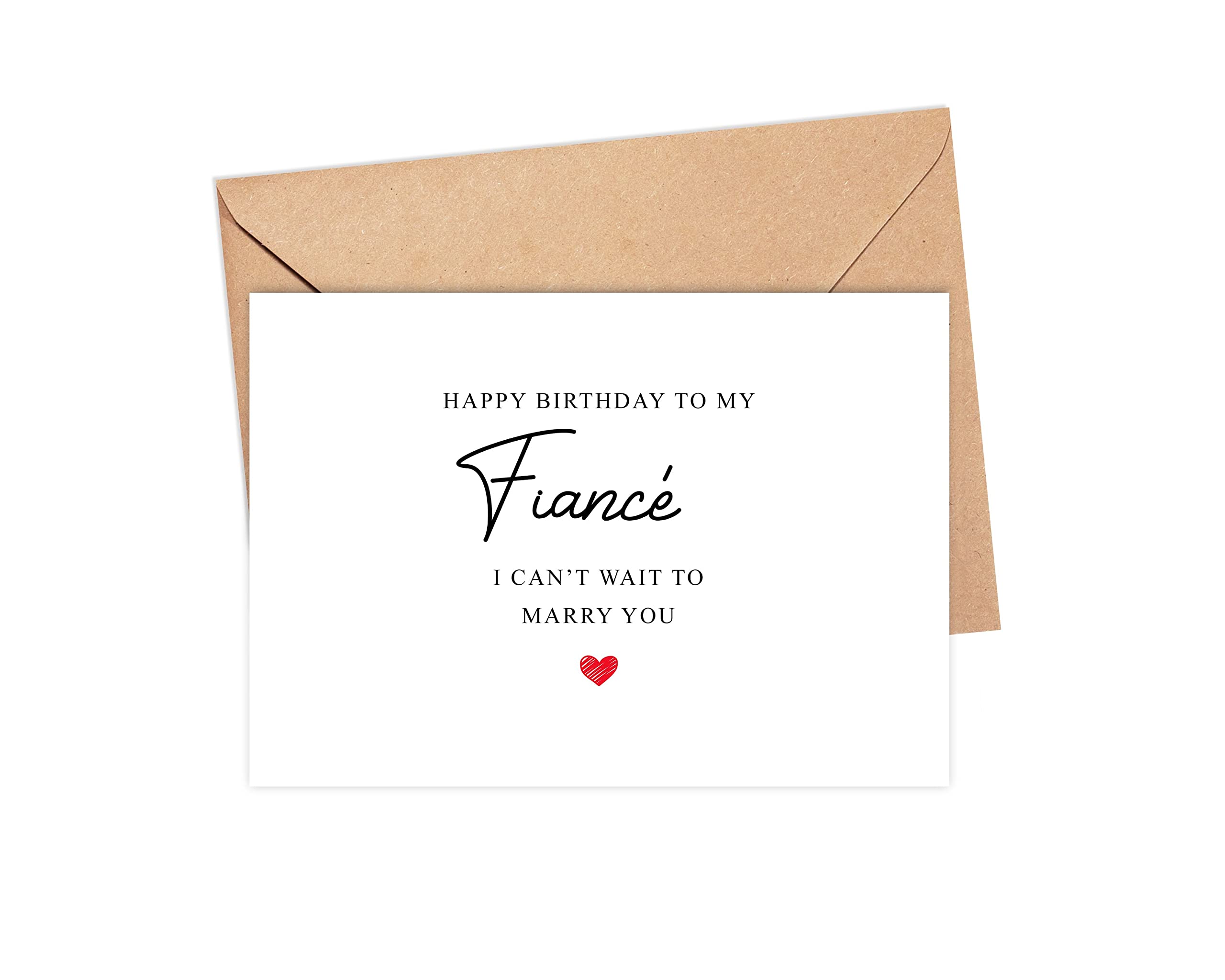 Happy Birthday To My Fiance Card - 5x7 Inch Romantic Greeting Card for Future Husband - Perfect for Anniversaries, Engagements & Special Occasions