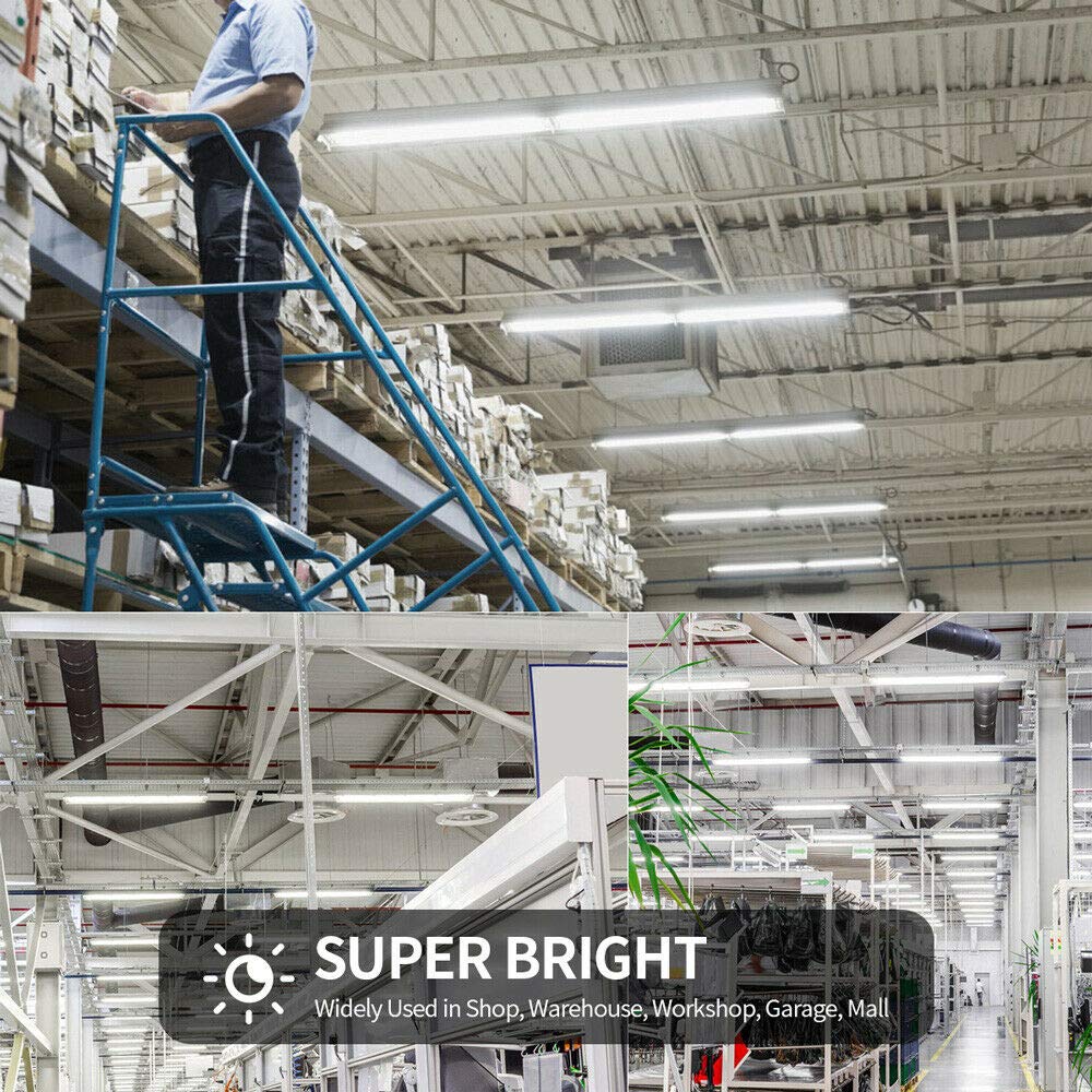 (10-Pack) 8ft LED Shop Light Fixture - 100W 18500LM 5000K Daylight White V-Shape Linkable LED Tube for Garage, Warehouse, Workshop - Plug & Play Clear Lens Lighting Solution for Industrial & Commercial Spaces