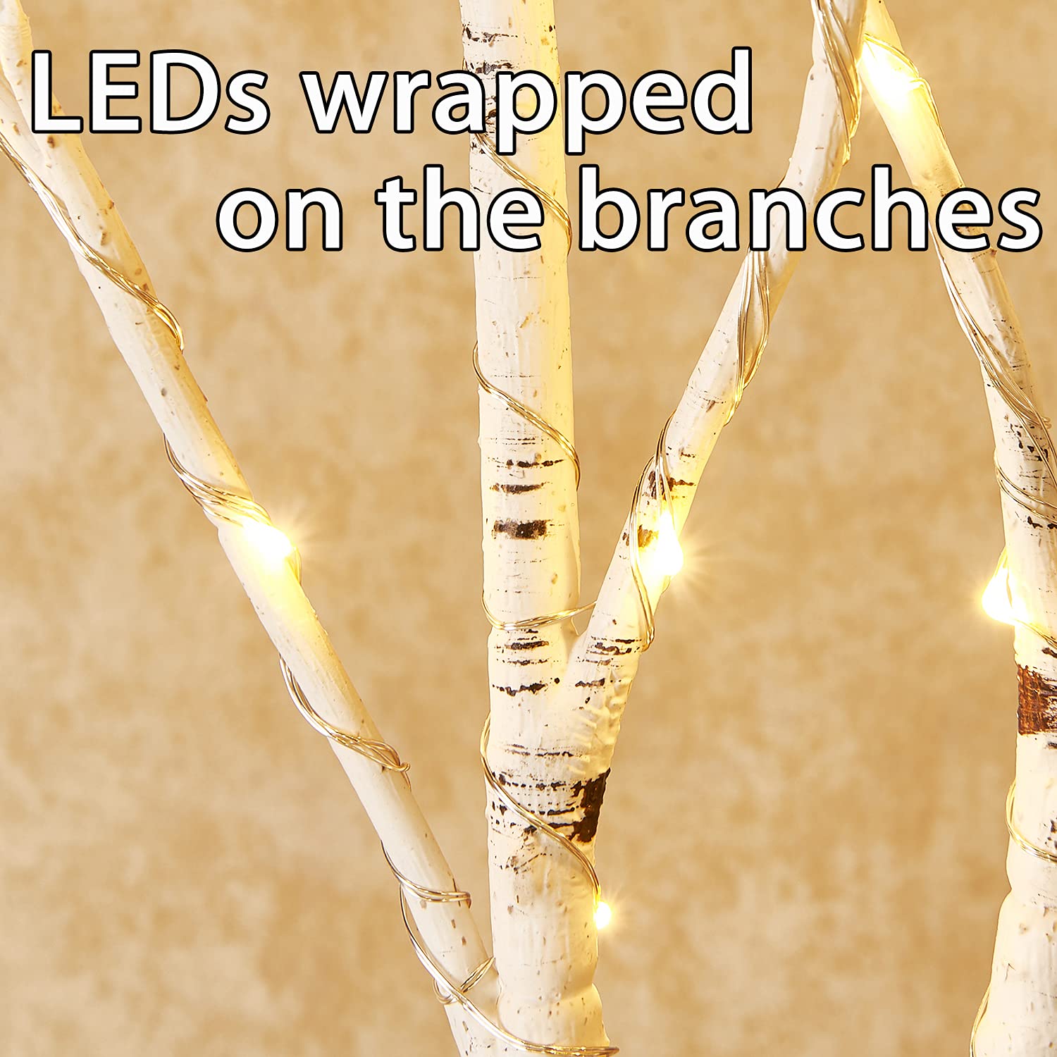 Fudios 100 LED Birch Branch Lights with Timer - 32IN Tall Battery Operated Willow Twig for Vase | Indoor/Outdoor Decoration for Home, Party, Wedding & Garden