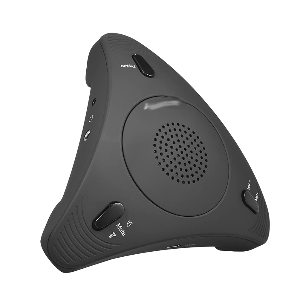 KUQIZ USB Conference Microphone - Omnidirectional Condenser Mic with 360° Audio Pickup for PC, Laptop, Desktop Computer - Plug & Play Speakerphone for Zoom Meetings, Webinars, Podcasting & Online Classes