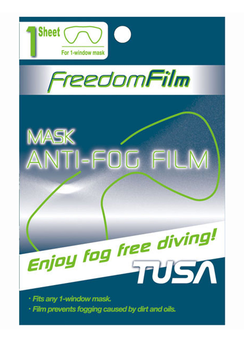 Tusa Anti-Fog Lens Film for Scuba Diving & Snorkeling - Single Lens - Clear Underwater Vision for Professional Divers & Water Sports