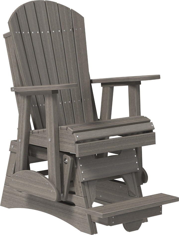 LuxCraft 2-Foot Adirondack Balcony Glider Chair - Outdoor Patio Rocking Chair for Small Spaces, Porch, Deck & Garden Relaxation