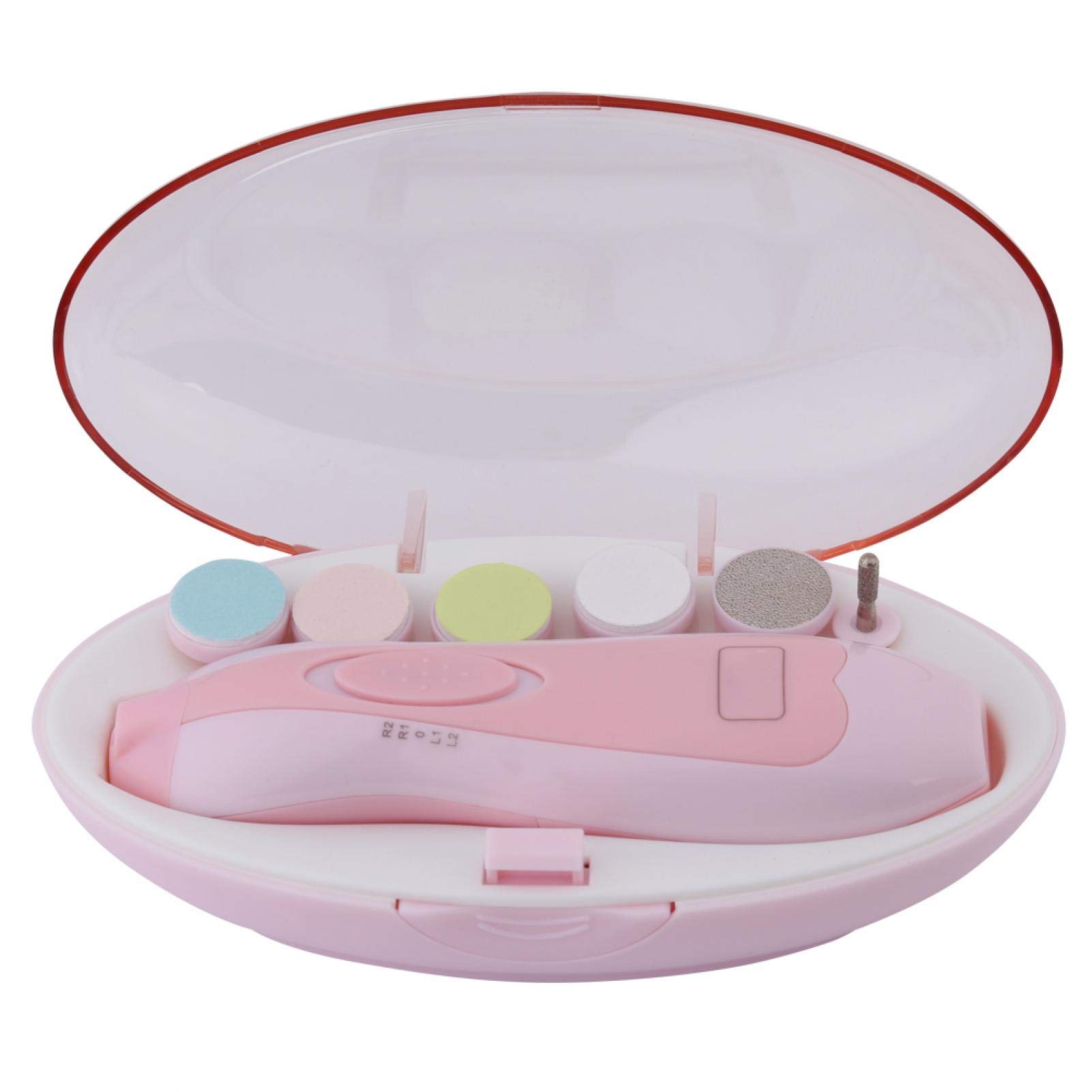 Safe Baby Electric Nail Clipper & 6-in-1 Nail Care Kit - Gentle Electric Nail Trimmer & File Set for Newborns, Infants & Toddlers (Pink) - Perfect for Stress-Free Nail Trimming at Home or On-the-Go