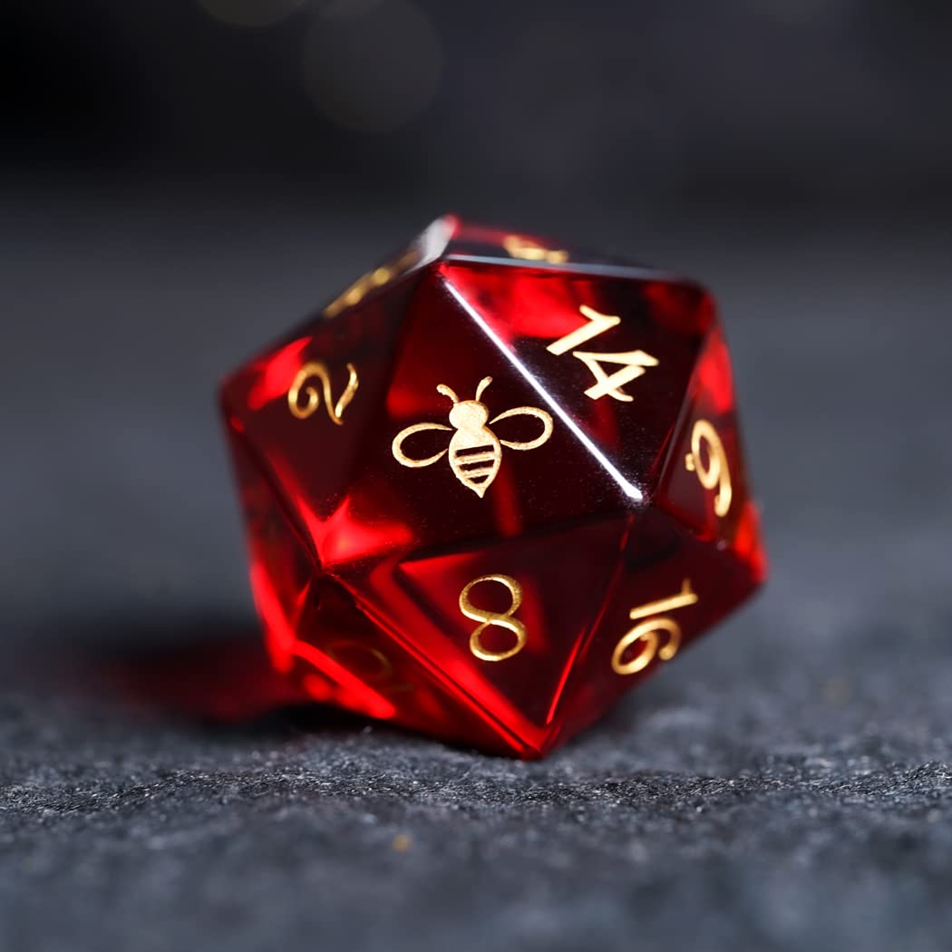 Premium Natural Gemstone D&D Dice Set - 7-Piece Polyhedral RPG Dice for Dungeons & Dragons, Pathfinder & Tabletop Roleplaying Games | Perfect for TRPG Campaigns, DND Gift Ideas & Fantasy Gaming Nights