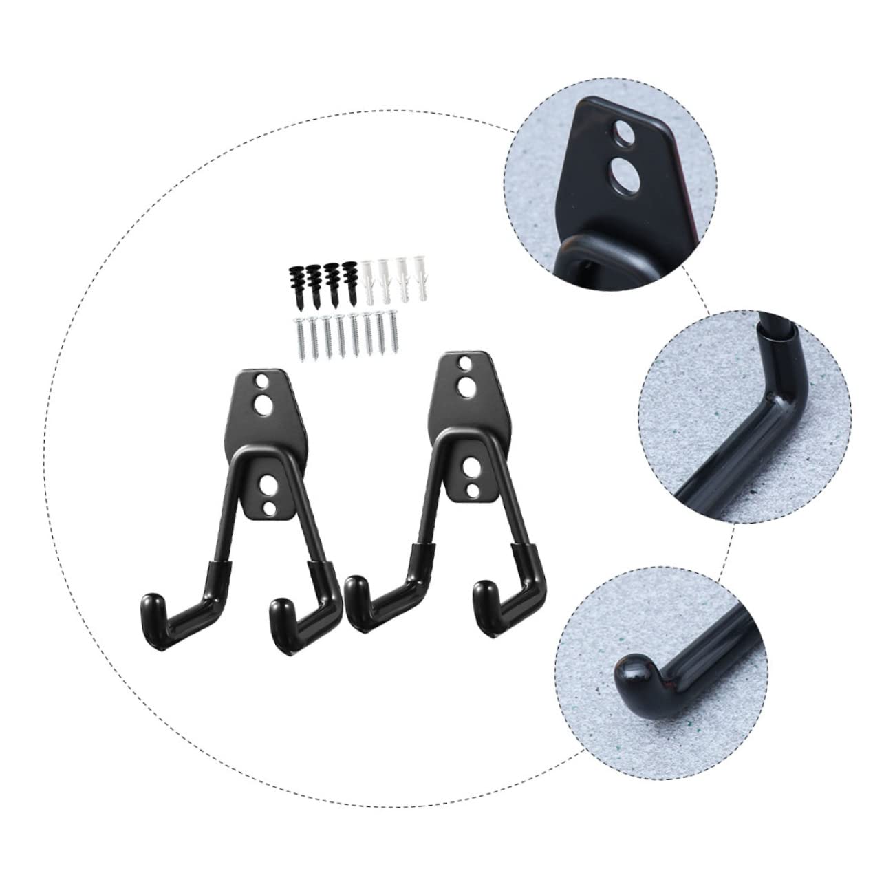 KITANDOVE 2-Pack Heavy Duty Iron Wall Mount Organizer Hooks - Garage Workshop Storage Solution for Tools, Hats, Coats & Accessories | Perfect for Home, Garage, Shed & Industrial Use